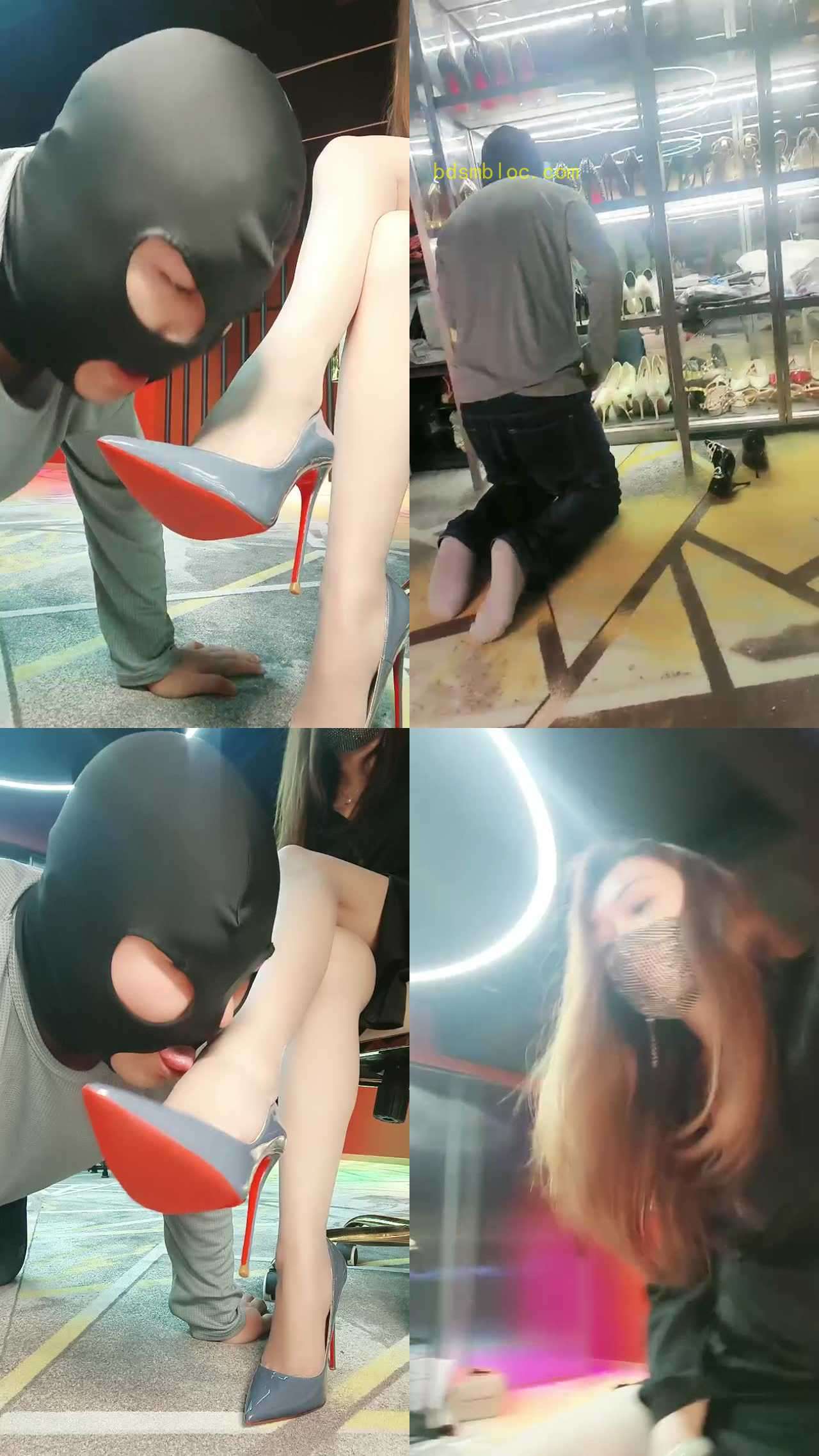 【咩祖】狗舌清理高跟/跪舔肉丝脚/骑狗背