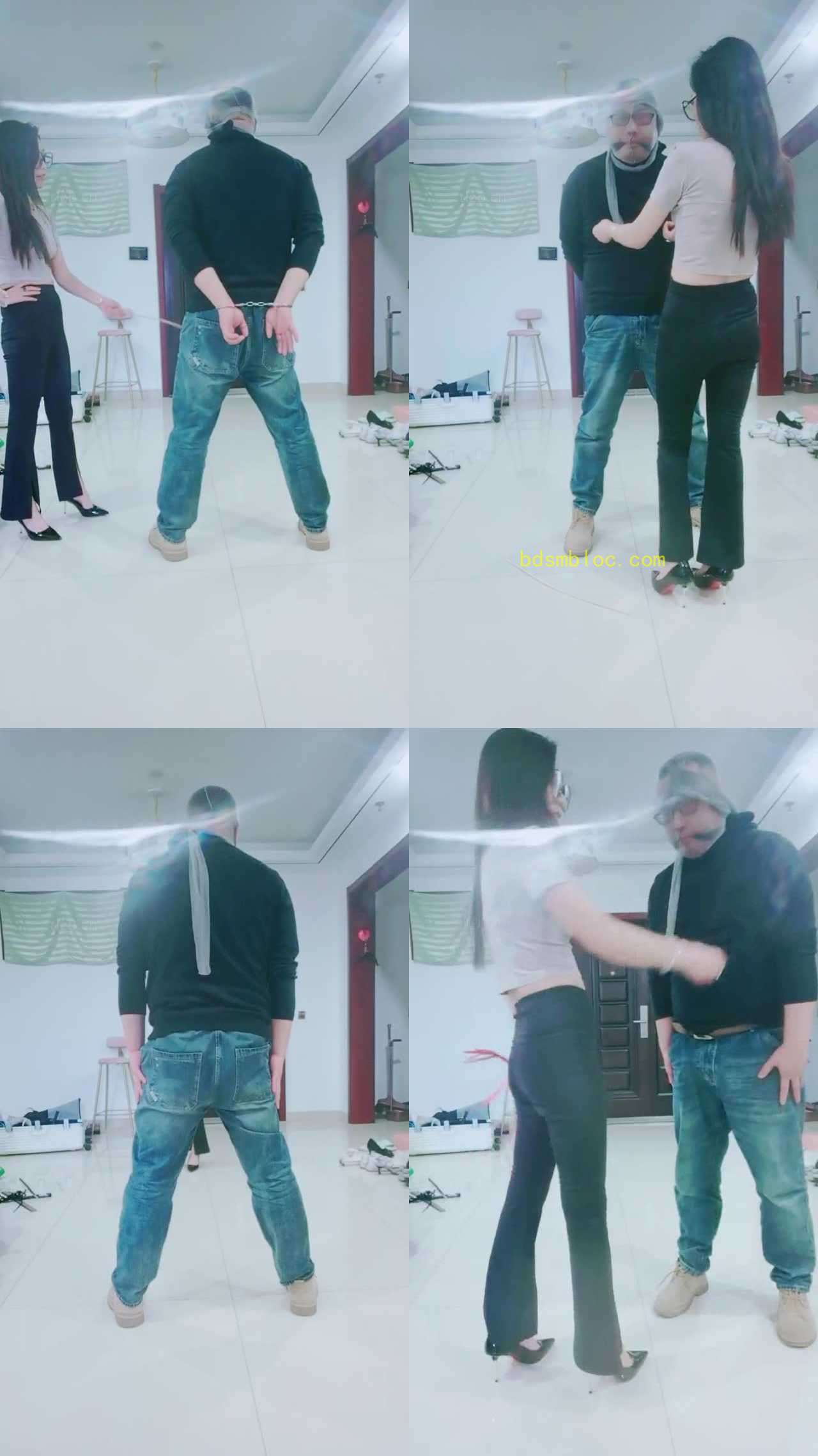 【千寻大大】手铐反绑/藤条鞭打/高跟提档/掐乳耳光