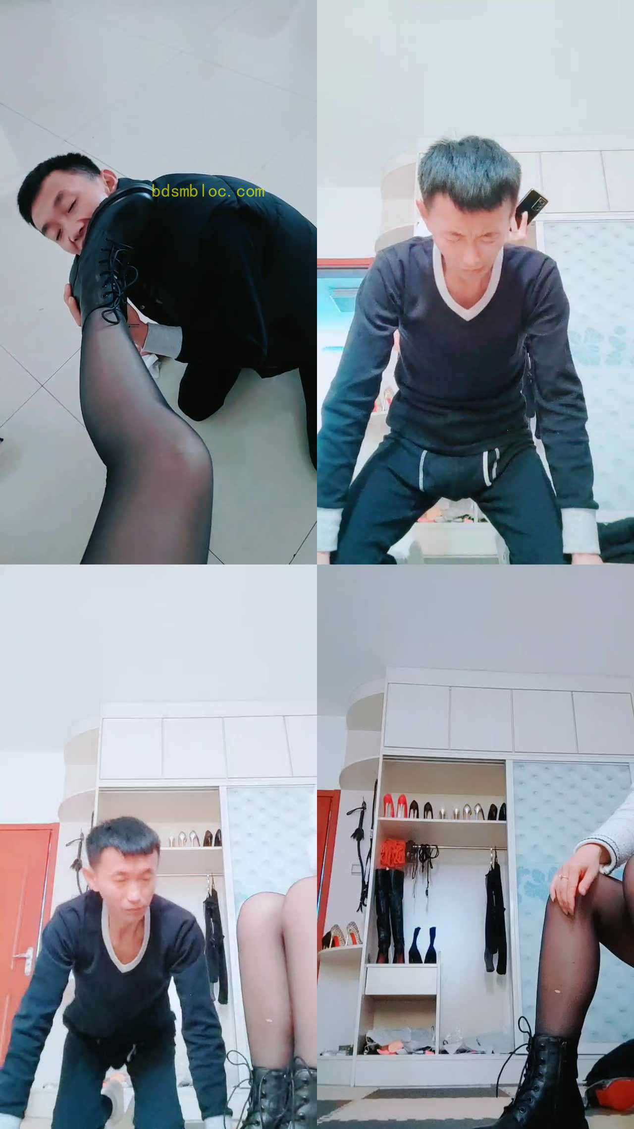 【魅影女神】短靴原味黑丝辱狗