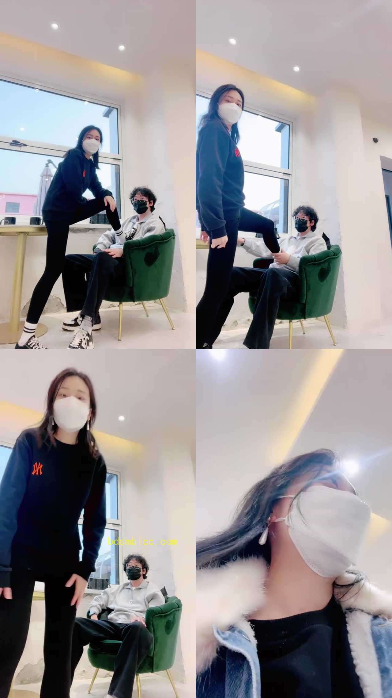 【大连小妮】奶茶店帆布鞋白袜踩帅哥