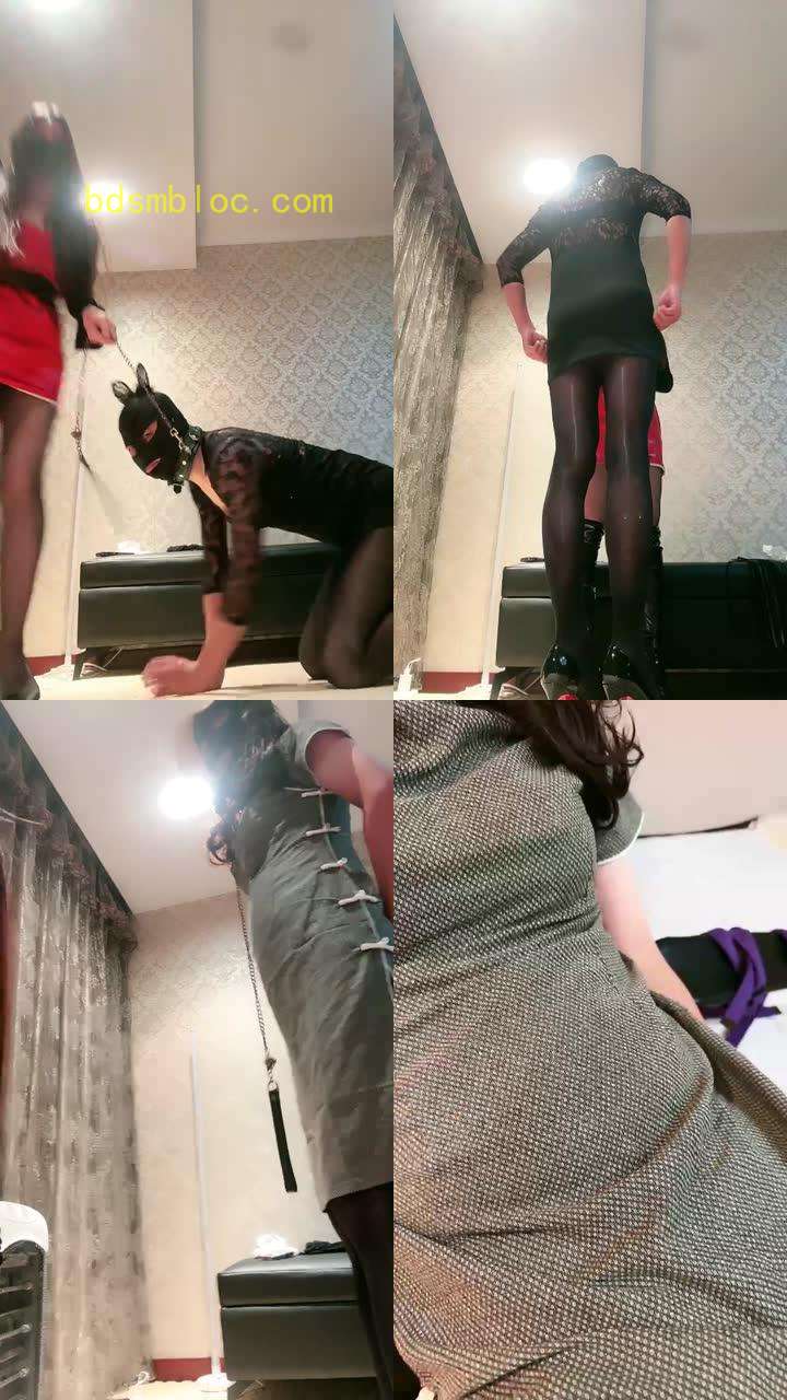 【苏州十三姨】狗链拴狗-长靴高跟玩虐小三母畜