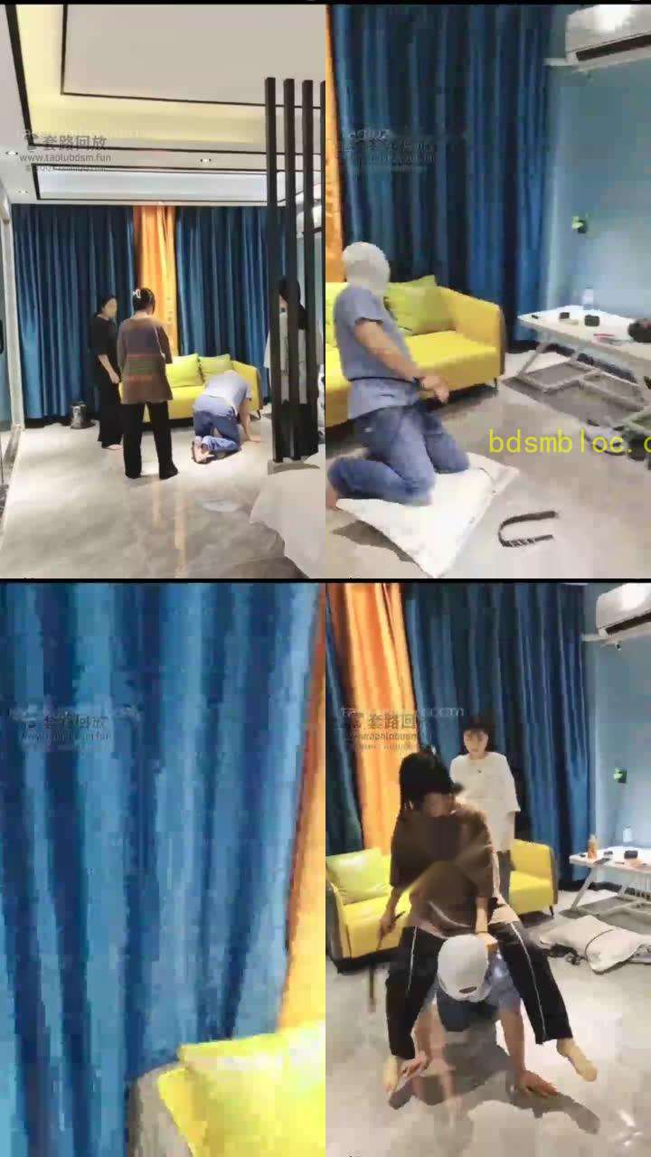 【德意户外男神】3个冷美带闺蜜强制剩水口水侮辱踢废档