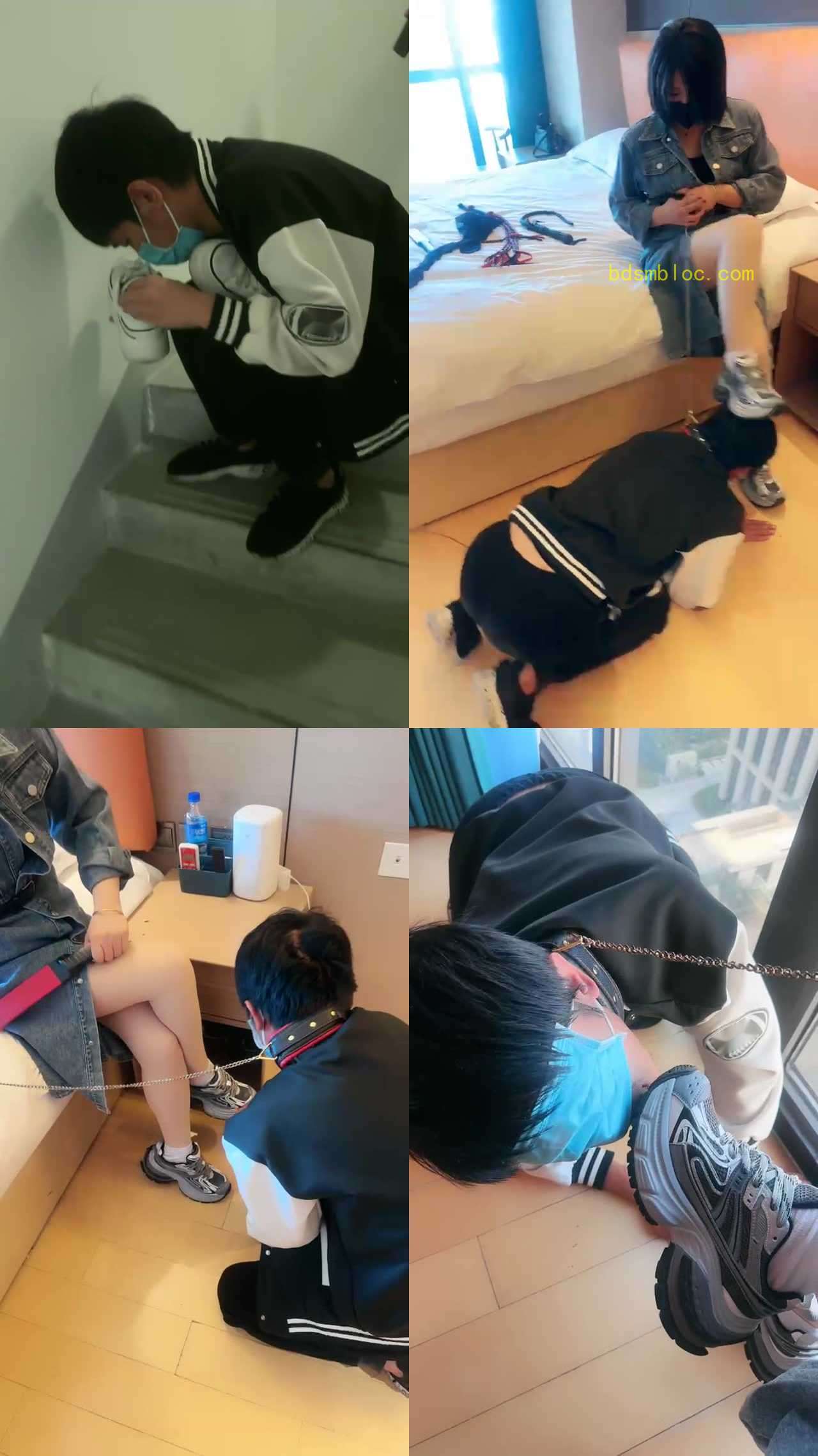 【伊潼】偷闻鞋子被发现-运动鞋白袜踩虐