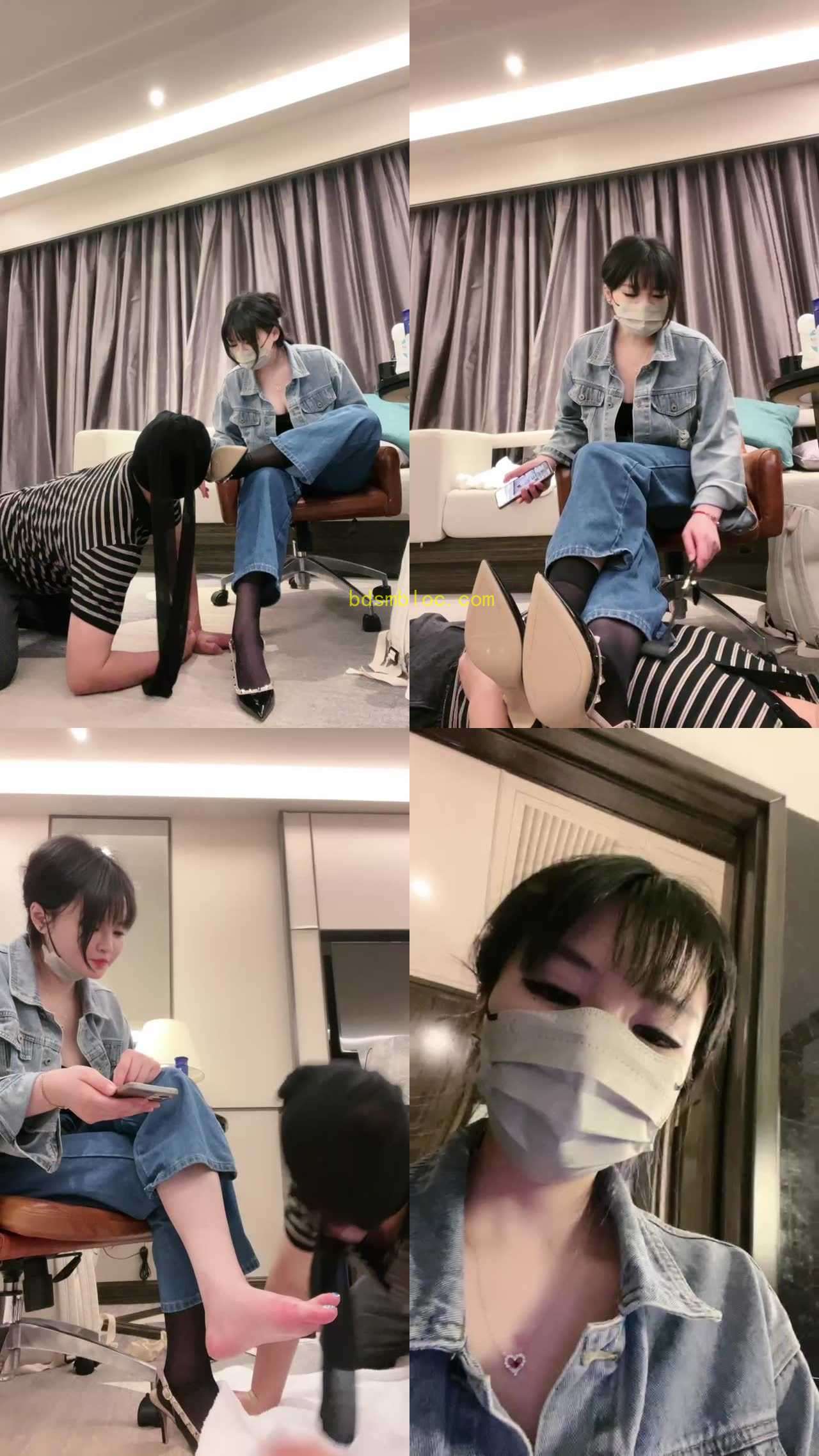 【木秋S】黑丝高跟诱惑/闻香水/虐乳/厕奴开发
