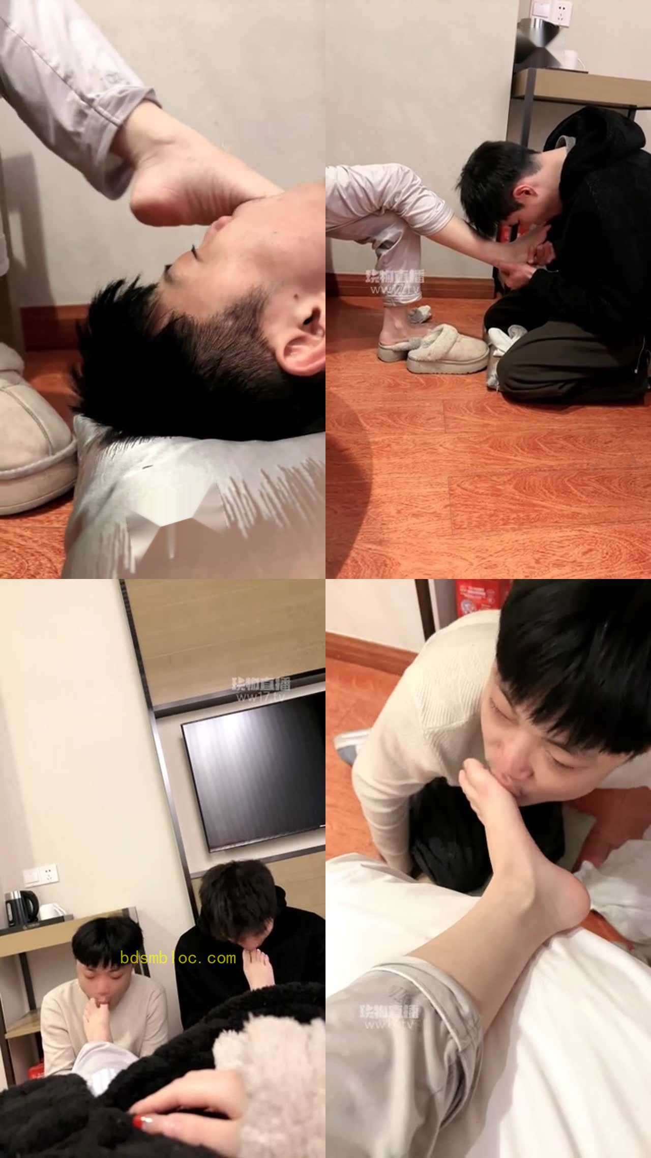 【丸佳】调教双奴 舔脚深喉服侍