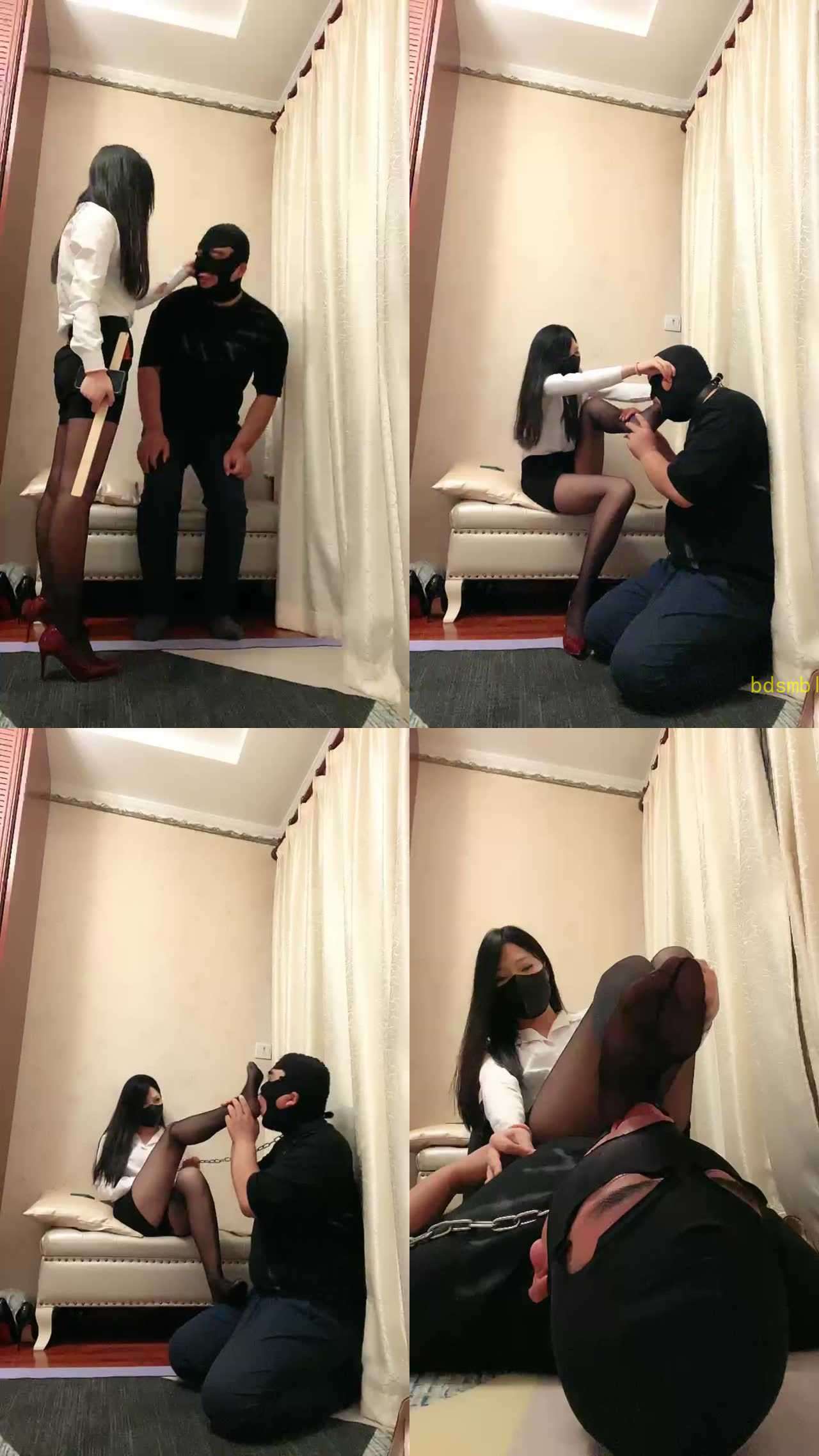 【艾拉】揪耳朵/戒尺虐打/耳光/黑丝脚狂舔