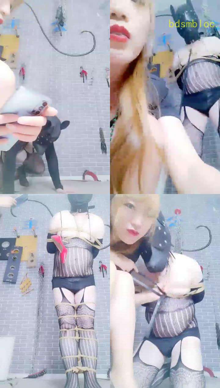 【傲娇小主】捆绑强制，乳头挂高跟