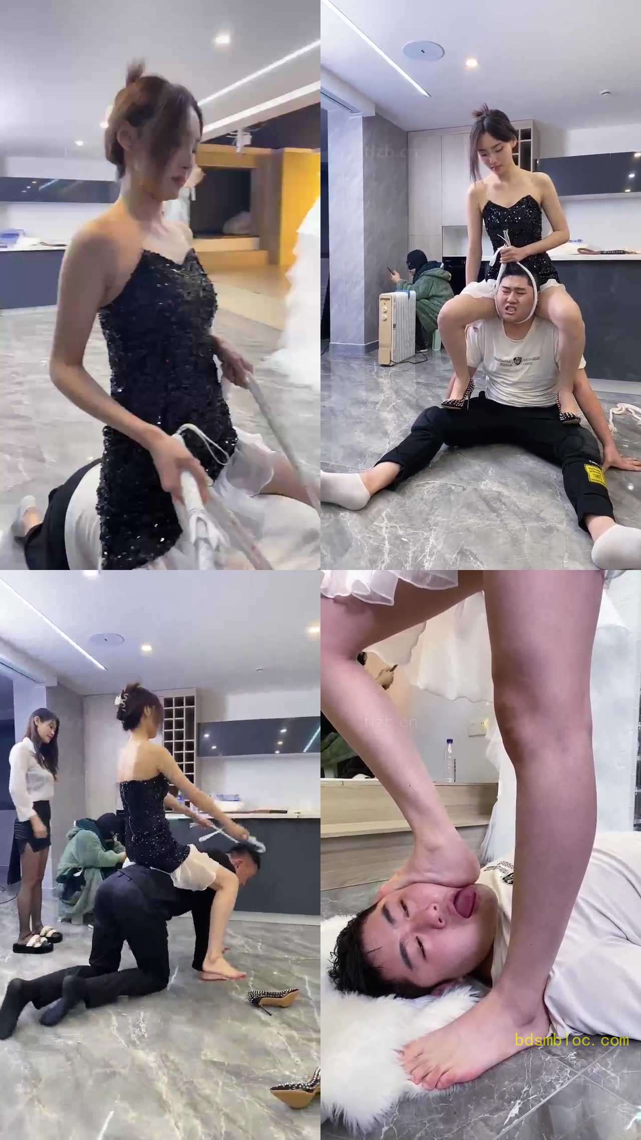 【麋鹿银儿】美脚深喉 踢裆 骑马强制爬行