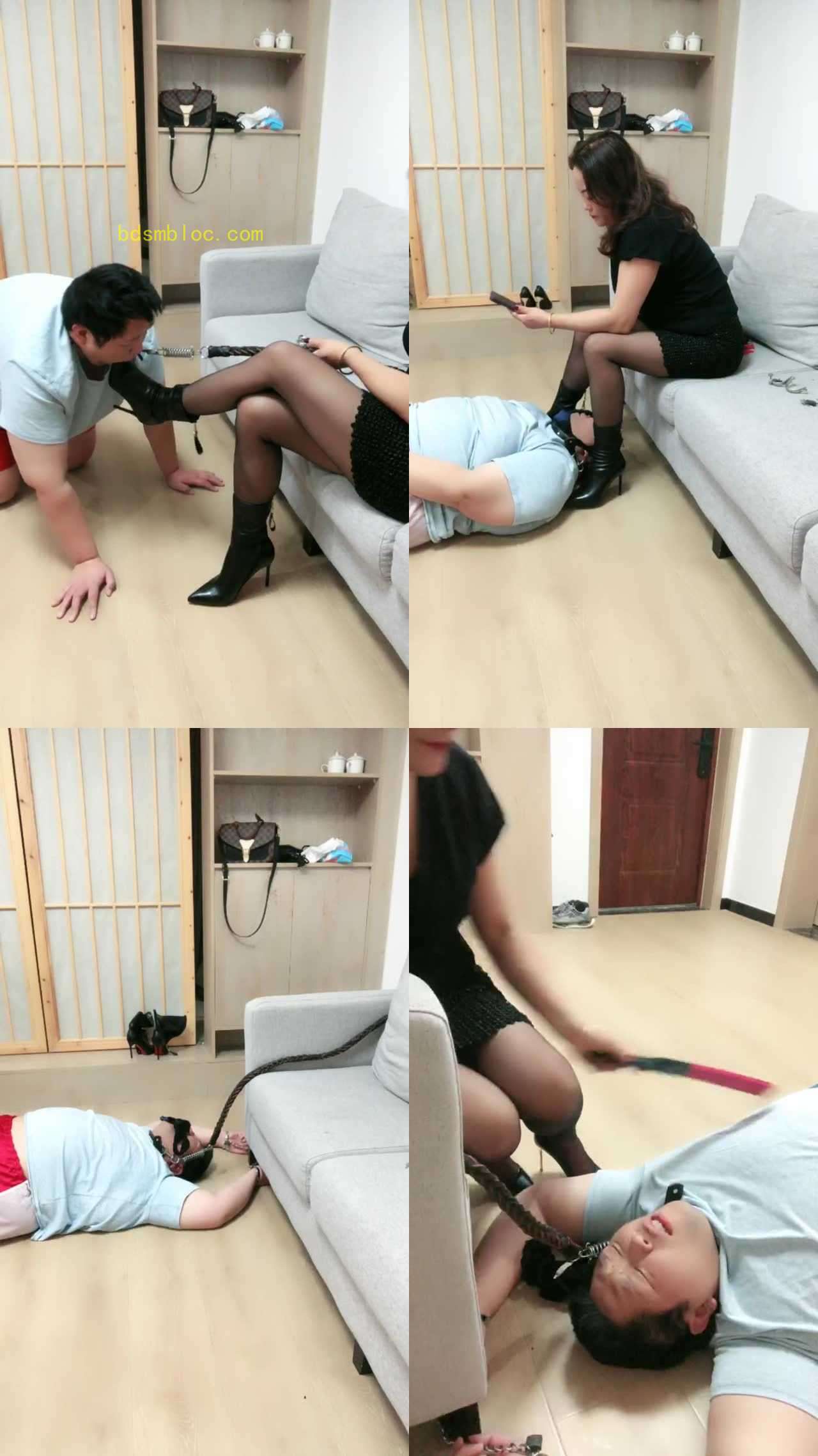 【冰色】舔脏短靴/拽头耳光/碾压踩/内裤套头/喂口水
