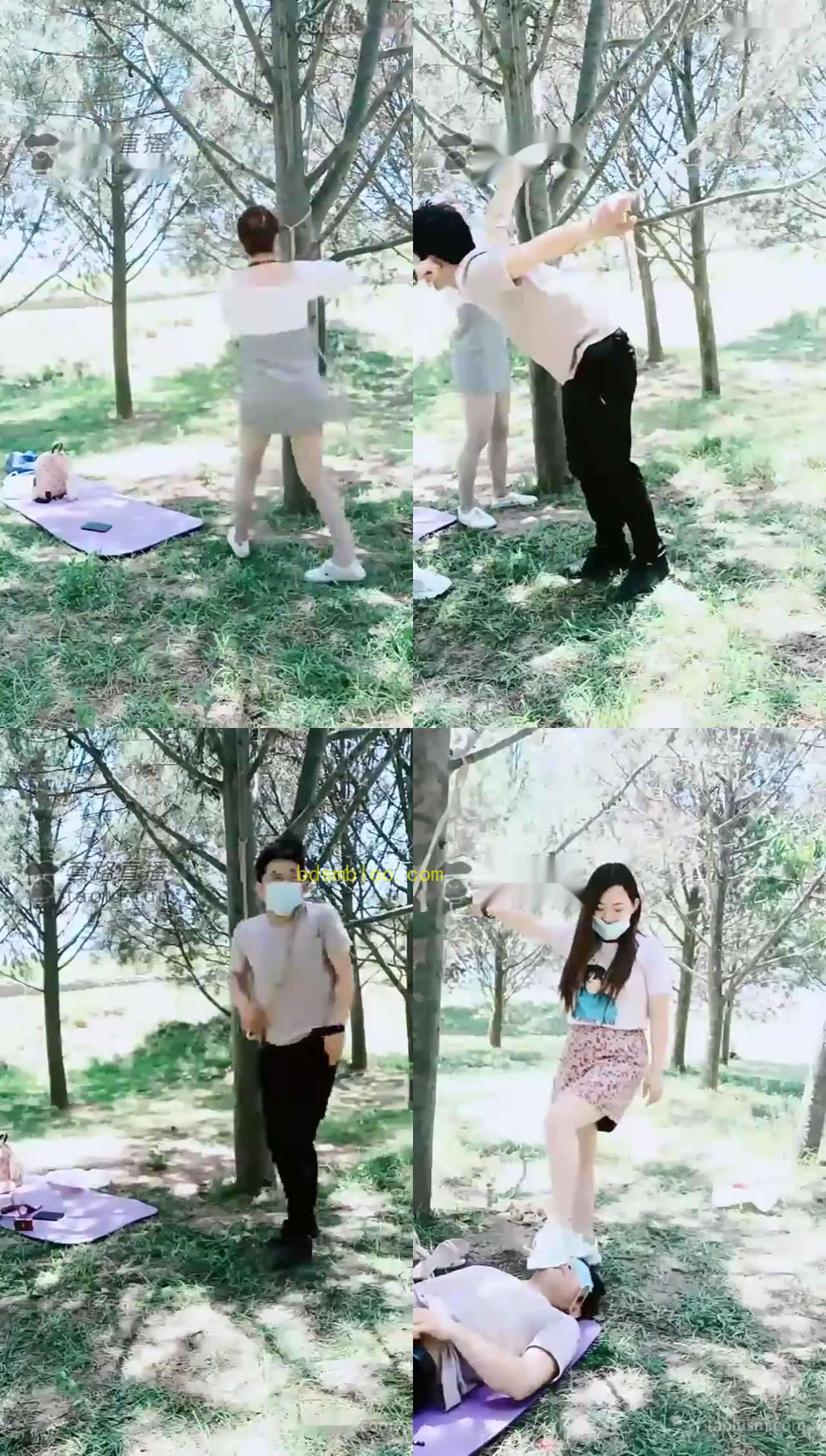 【西安女主冰爷&amp;雪瑶大大S】剧情；公园游玩竟敢偷拍老娘，踢裆,耳光,脚深喉