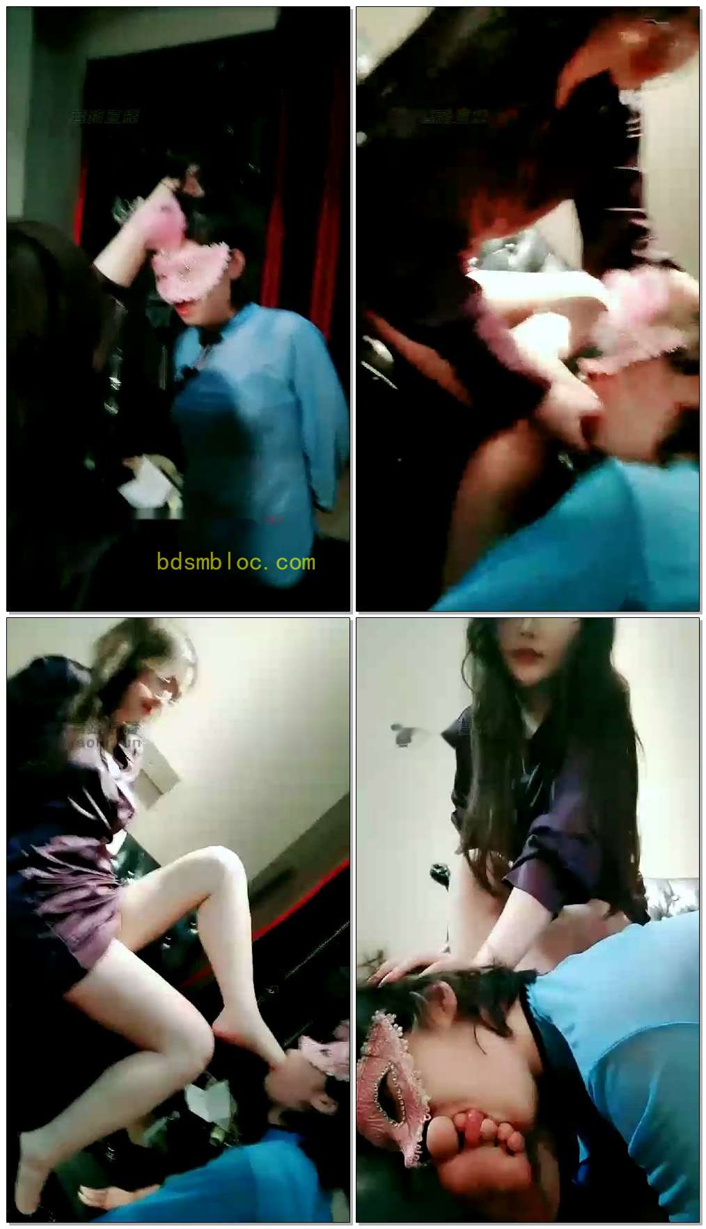 【婳儿M】被双子姬主人羞辱很虐耳光，深喉+口水（女奴）