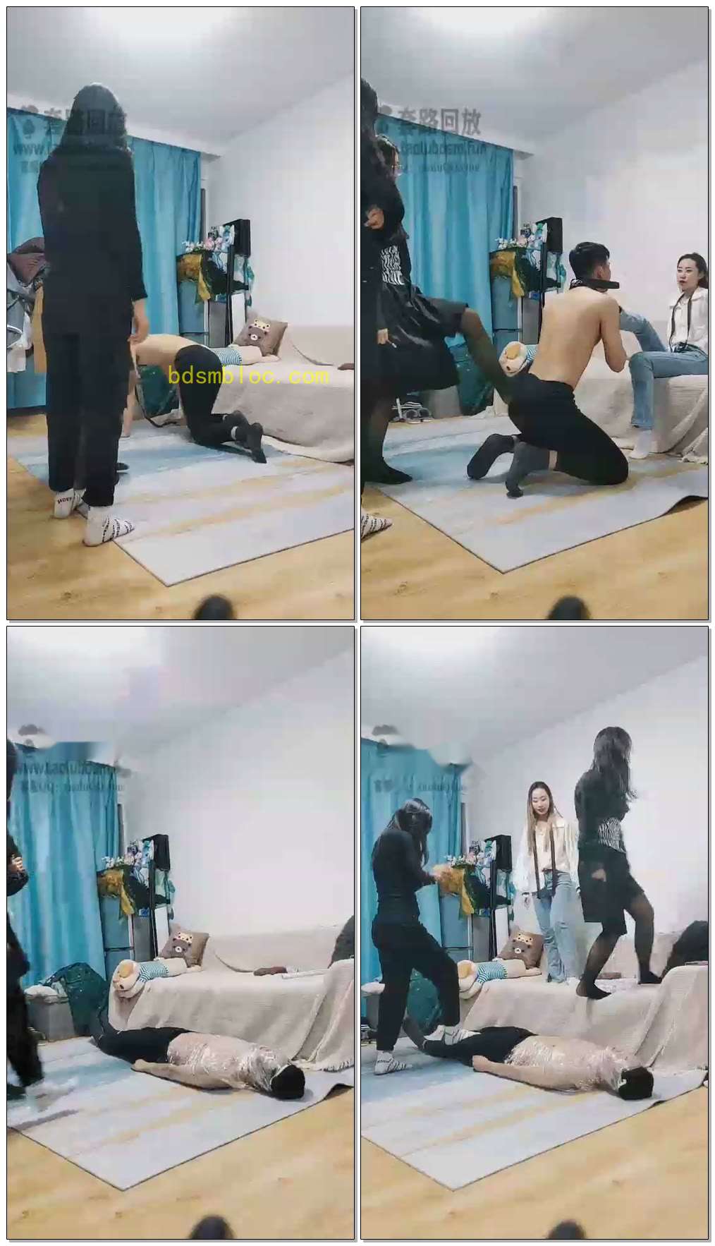 【二宝s】三S钻胯骑马踩踏女主和素人女友S一起玩狗