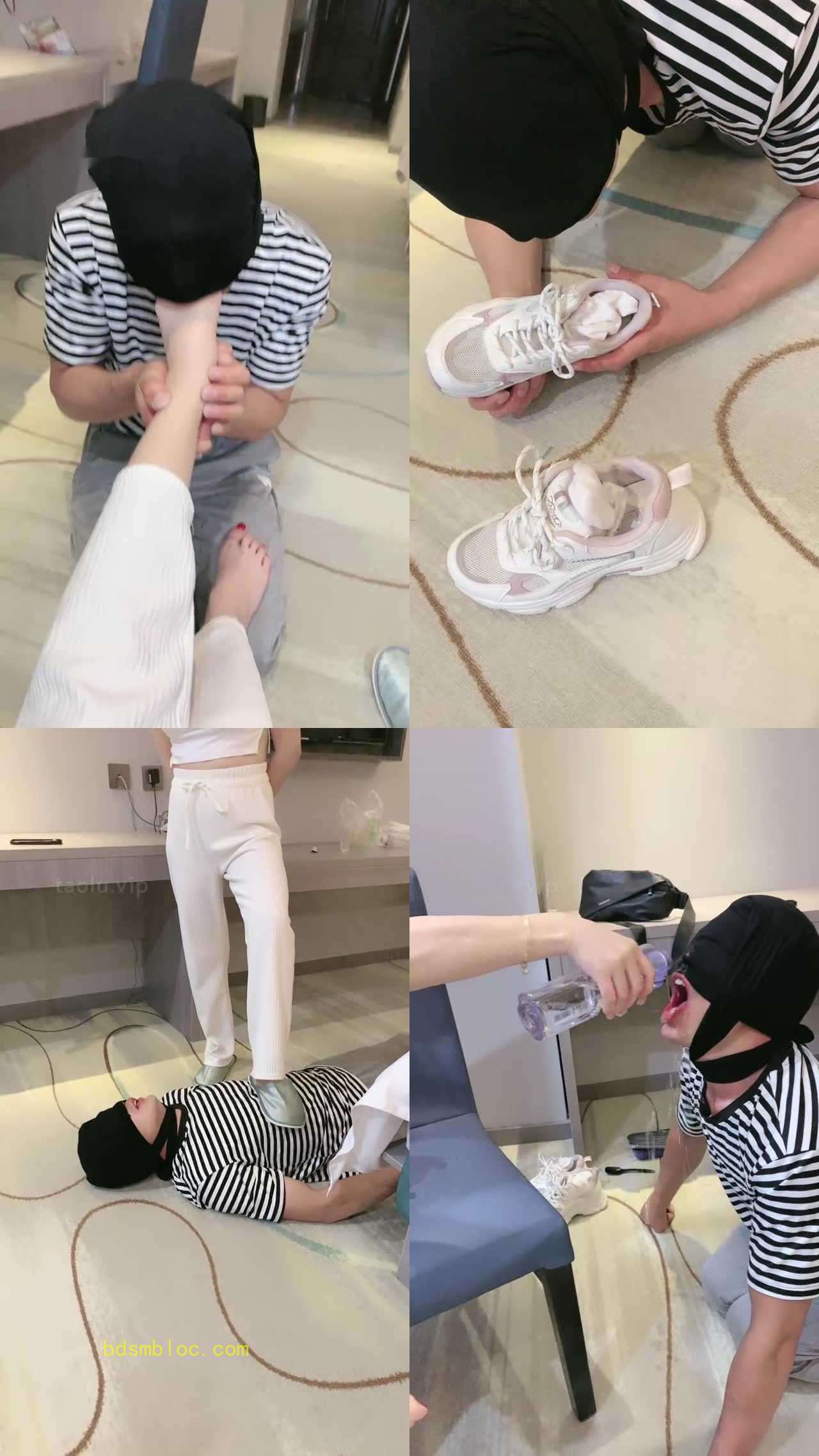 【蜜糖情侣】清晨圈养狗舔脚舔鞋伺候
