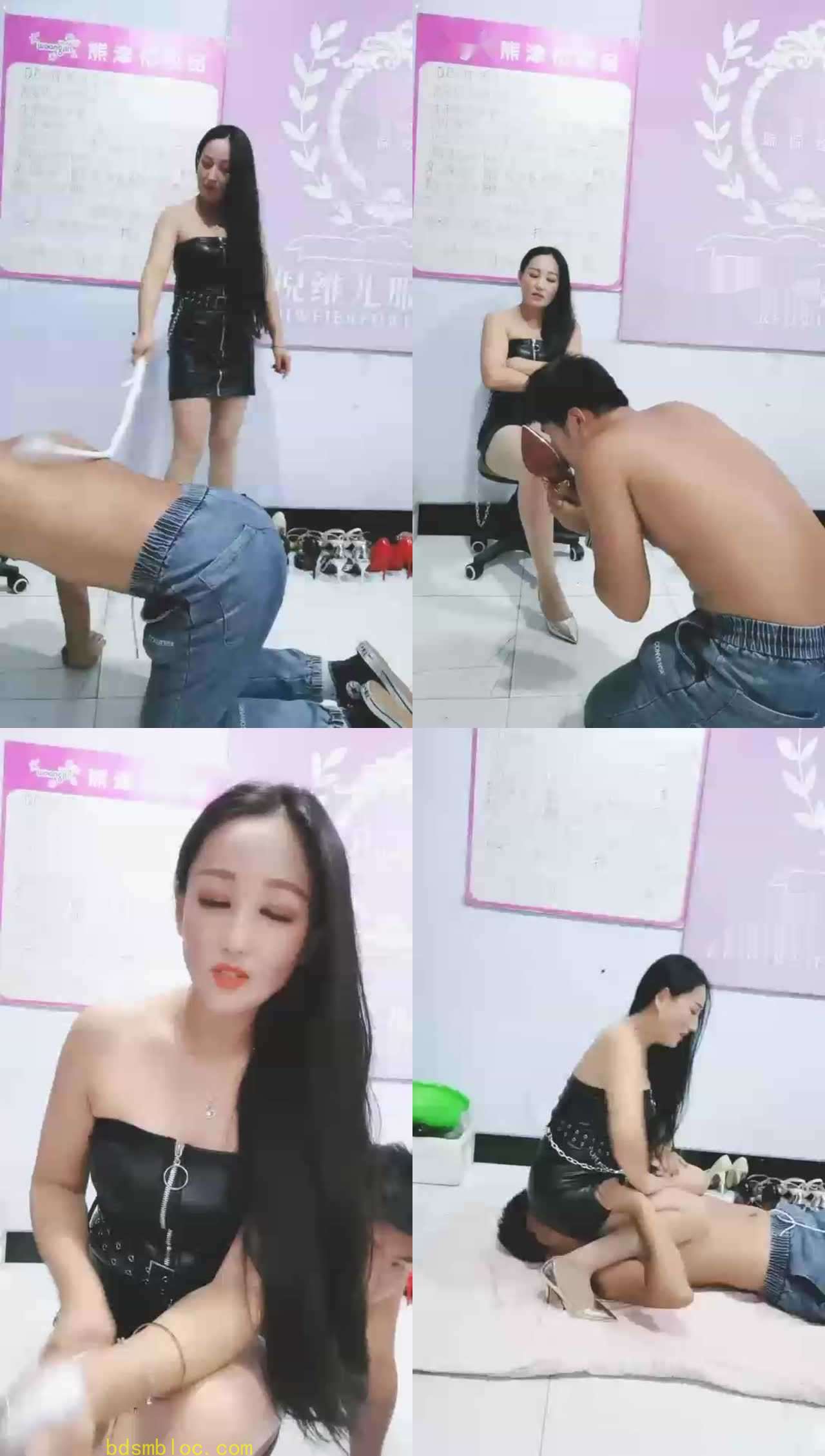 【魔蝎女王s】掐脖子高跟鞋踩踏口水性感美臀诱惑窒息爆爽