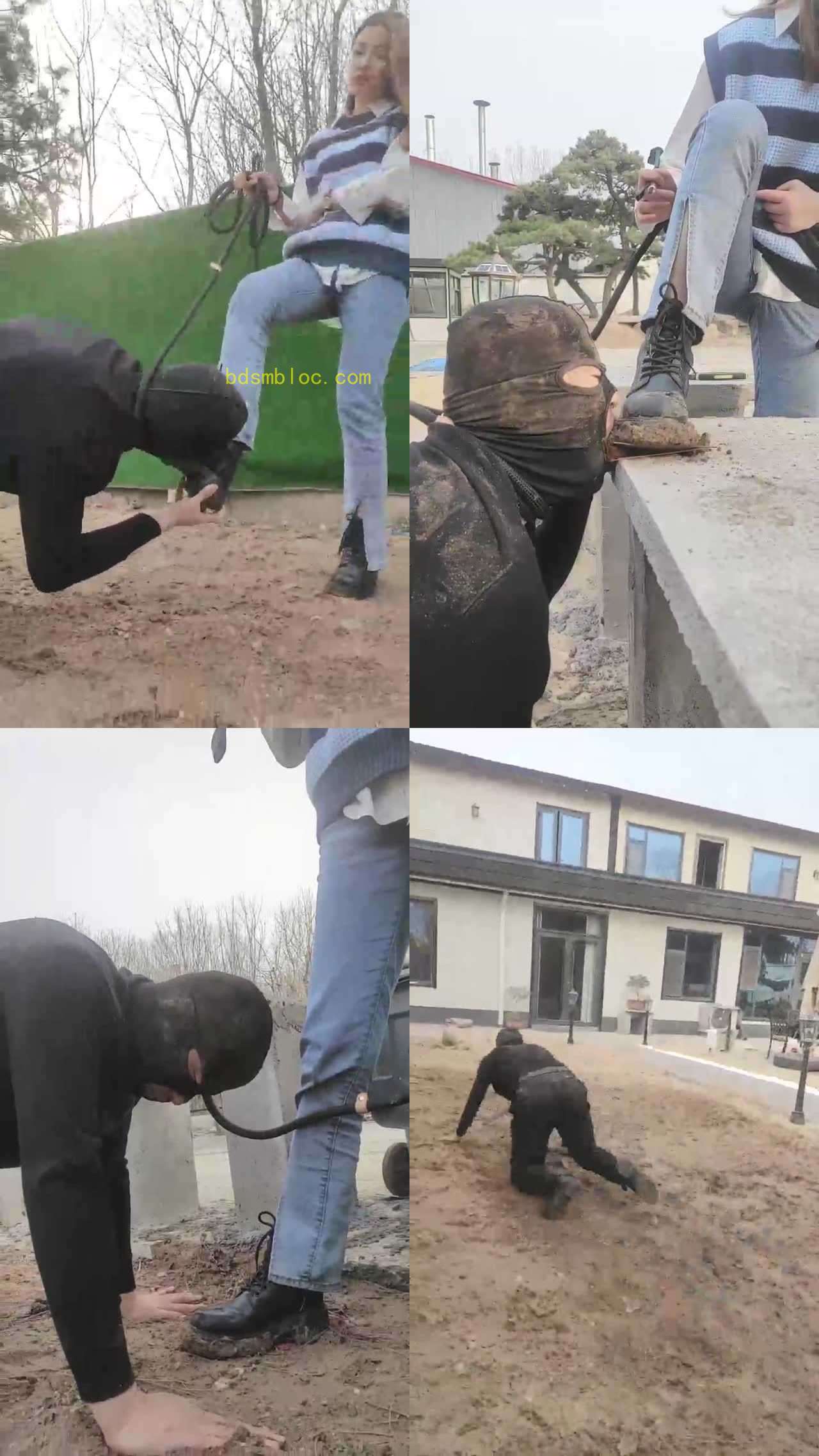 【辰辰】户外强迫狗舔超脏泥土鞋底