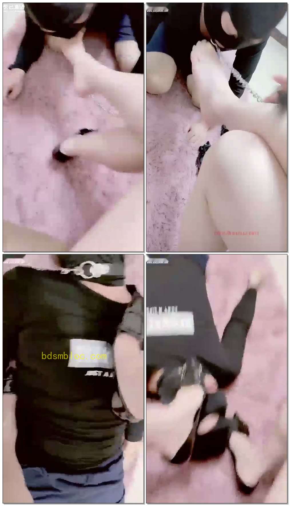 【一品阁女主】给主人舔脚，主人狠狠踩脸