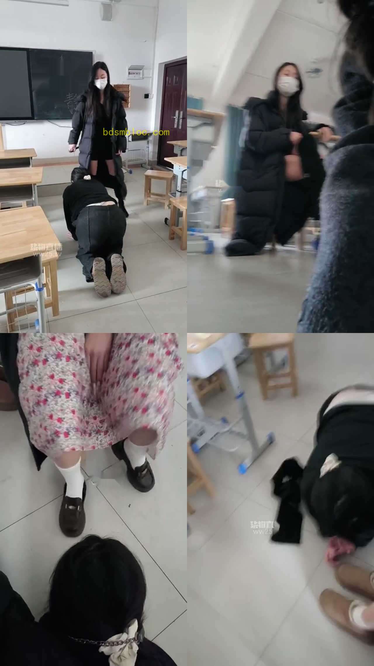 【爱可】带闺蜜双主教室调教研究生母狗女奴