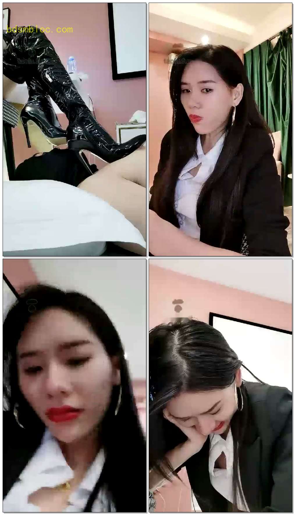 【芷晴】亮皮高靴人脸脚垫