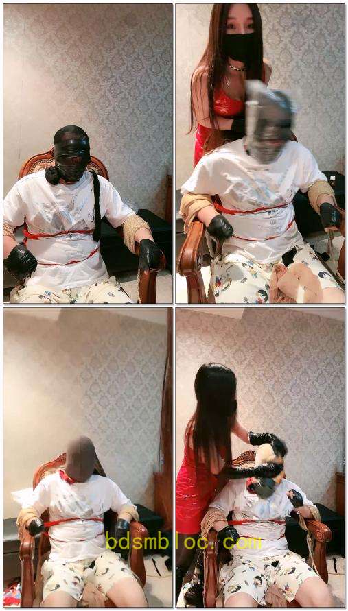 【苏州十三姨】无底线窒息老贱狗无敌耳光丝巾包头丝袜套头