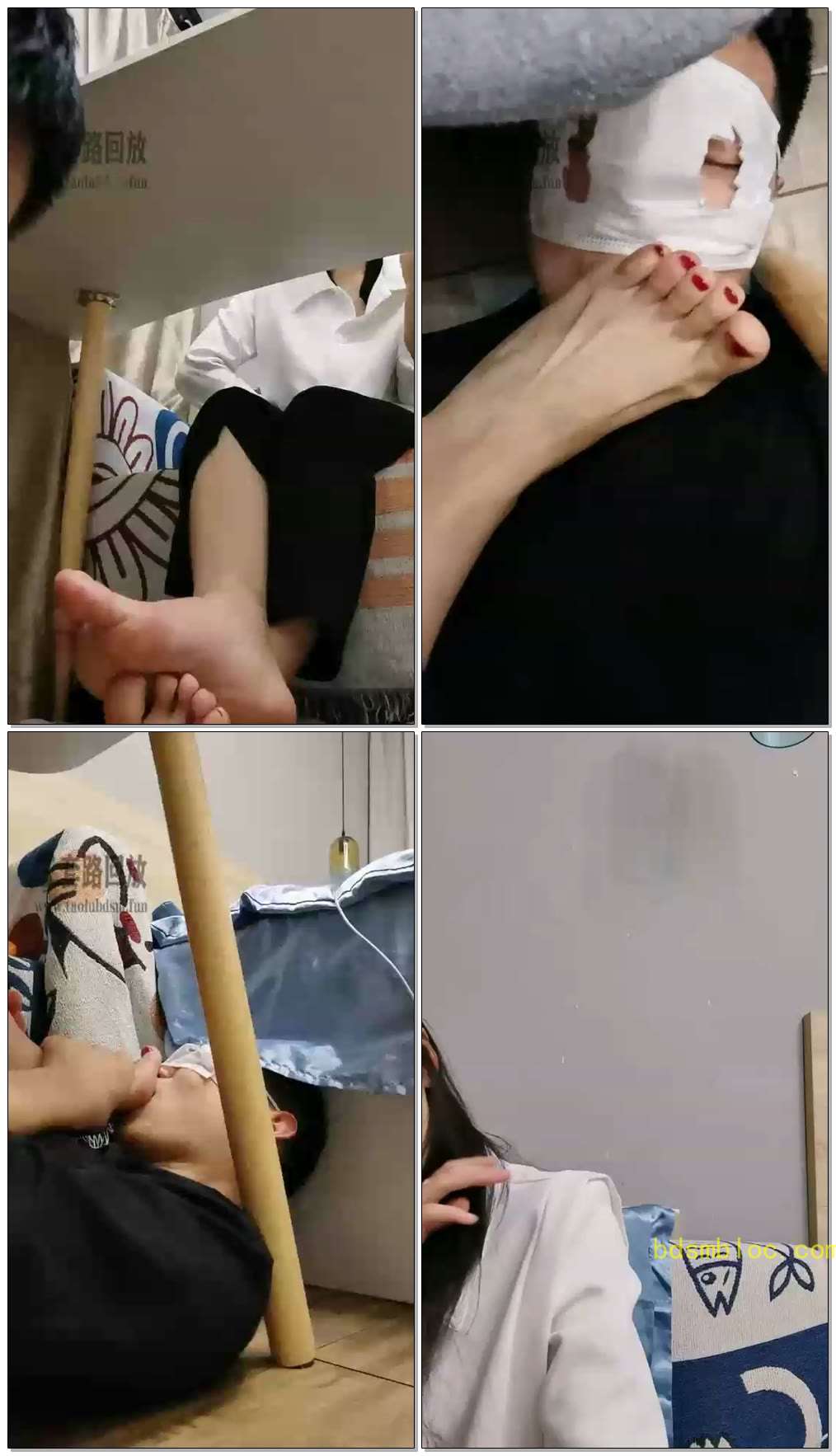 【梵高】桌底视角舔裸足脚垫