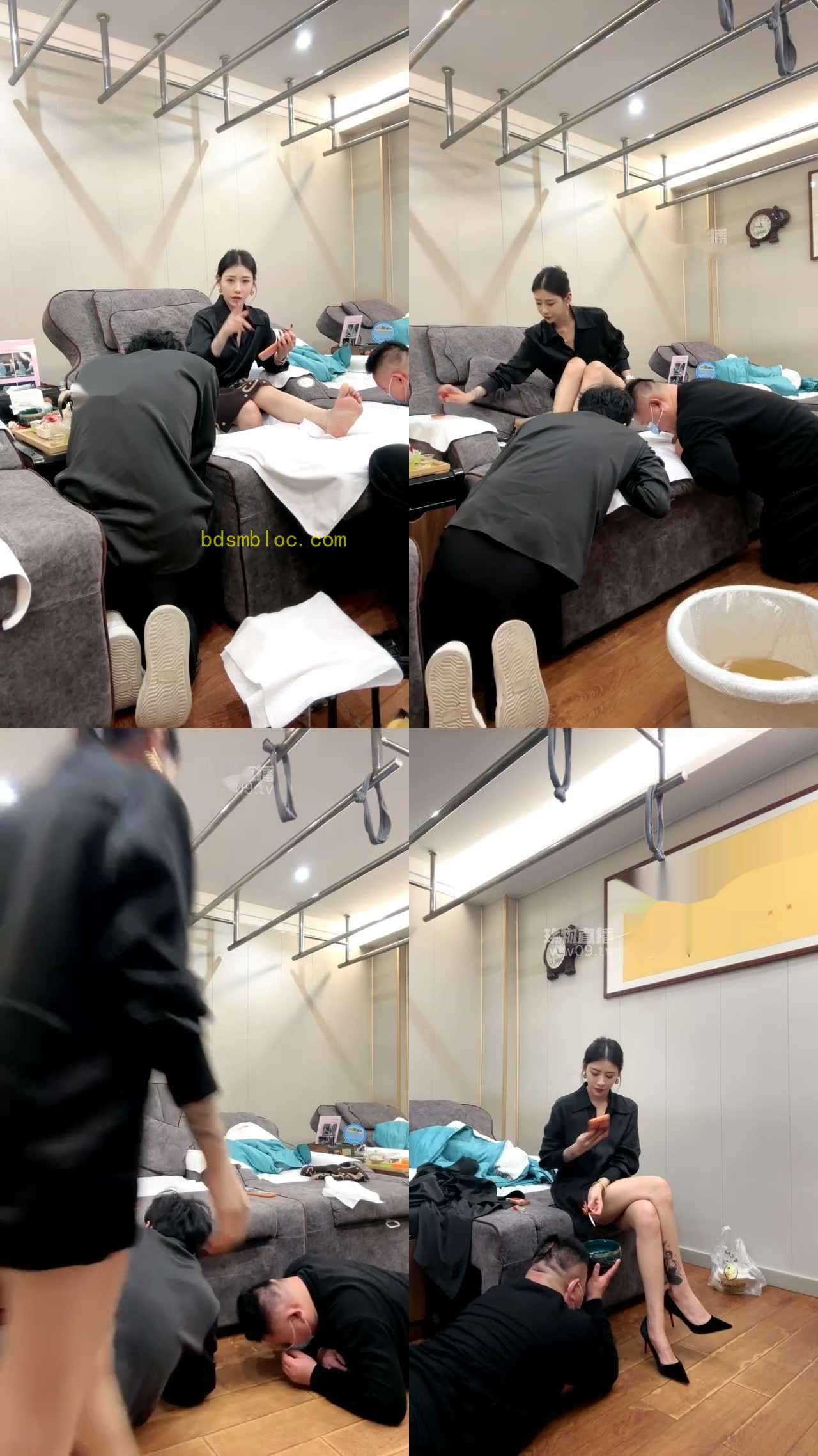 【苏御大人】足浴店公调双狗 暴打耳光舌头灭烟脚皮舔食泡脚药水舔食全体重踩头浓痰喂食交杯圣水暴狠鞭打鞋底清理