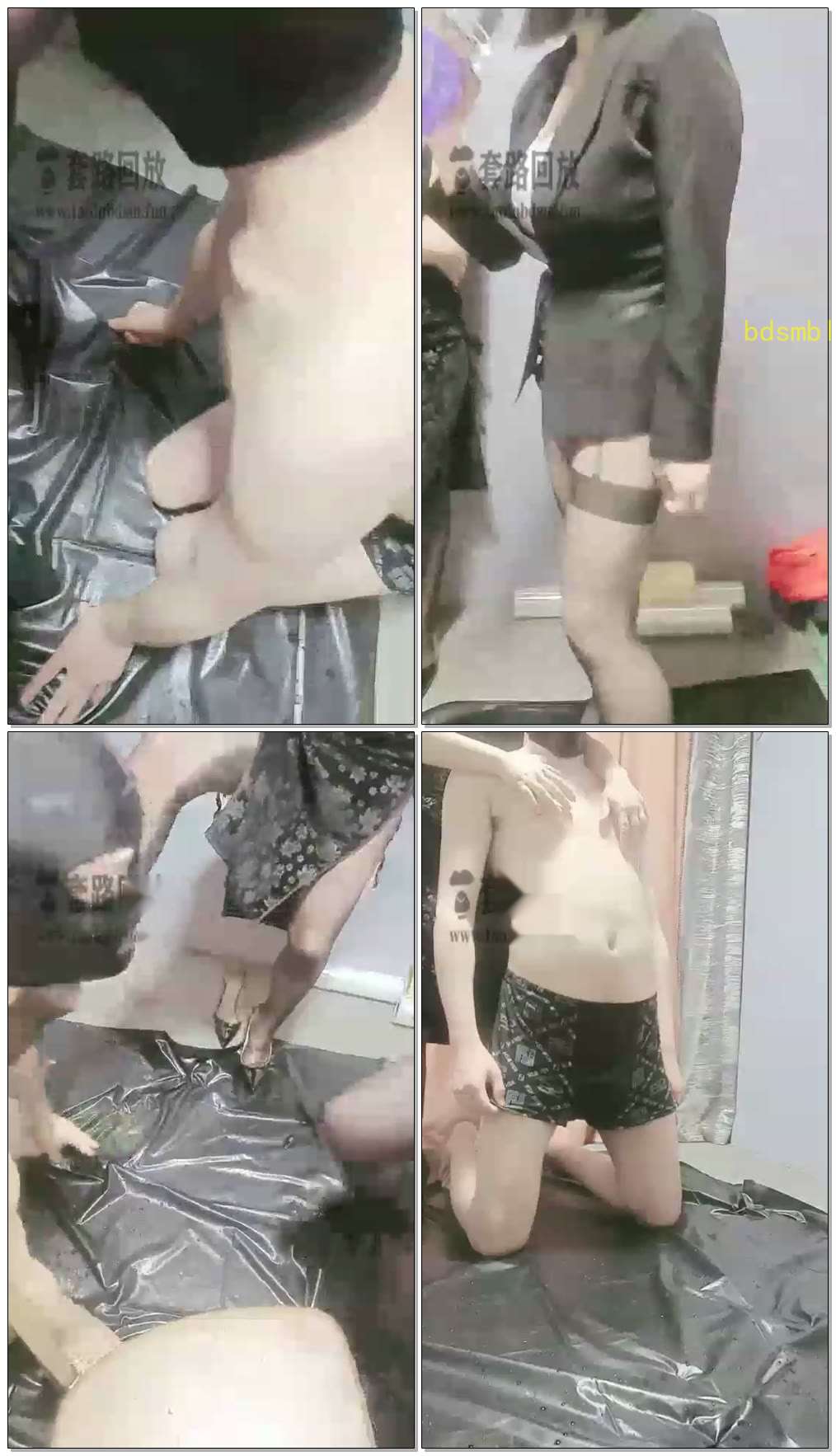 【红桃K女王陛下】西装暴徒双女主耳光玉足调教