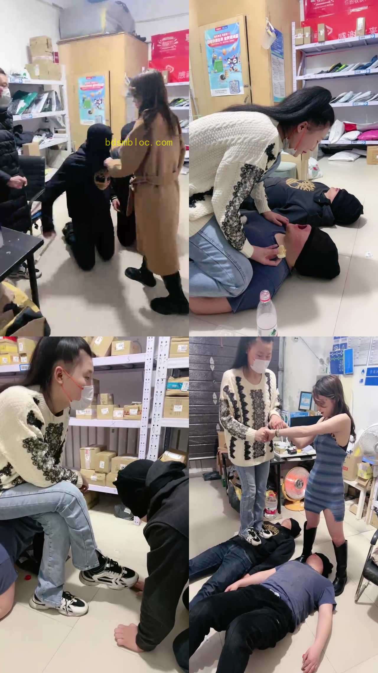 【领主老大】重刑-开发快递站女老板/全体重踩踏