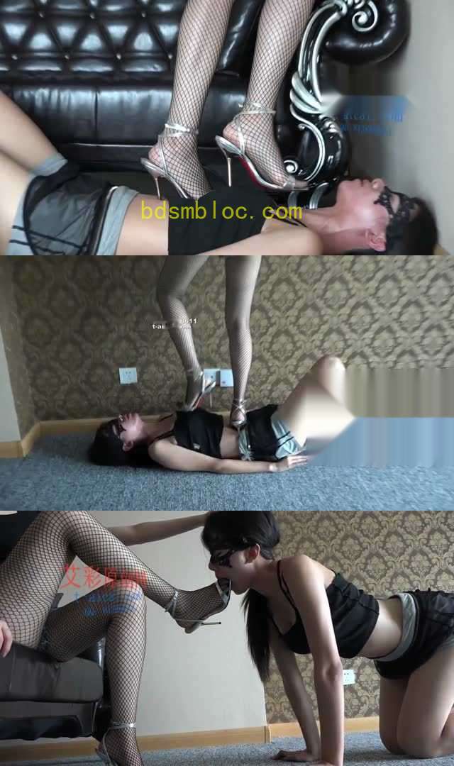 【小妮女主】网袜细高跟凉鞋践踏调教女