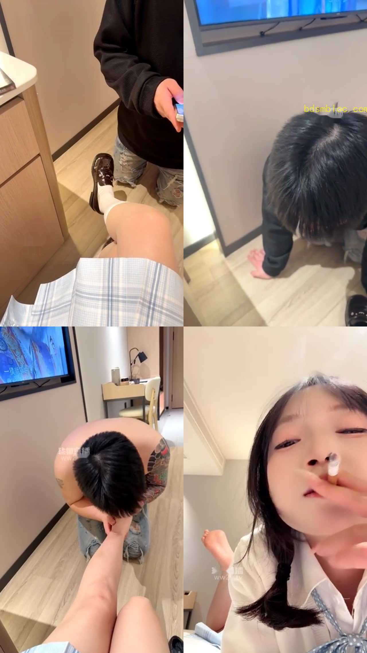 【Kkll】JK可爱主调教纹身狗美脚侍奉
