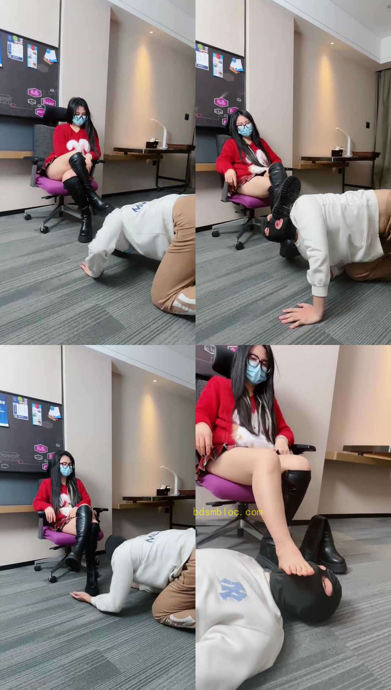 【调教视频】【瑾烟S】长靴S-给狗立规矩-碾狗头/塞嘴【双视角版】