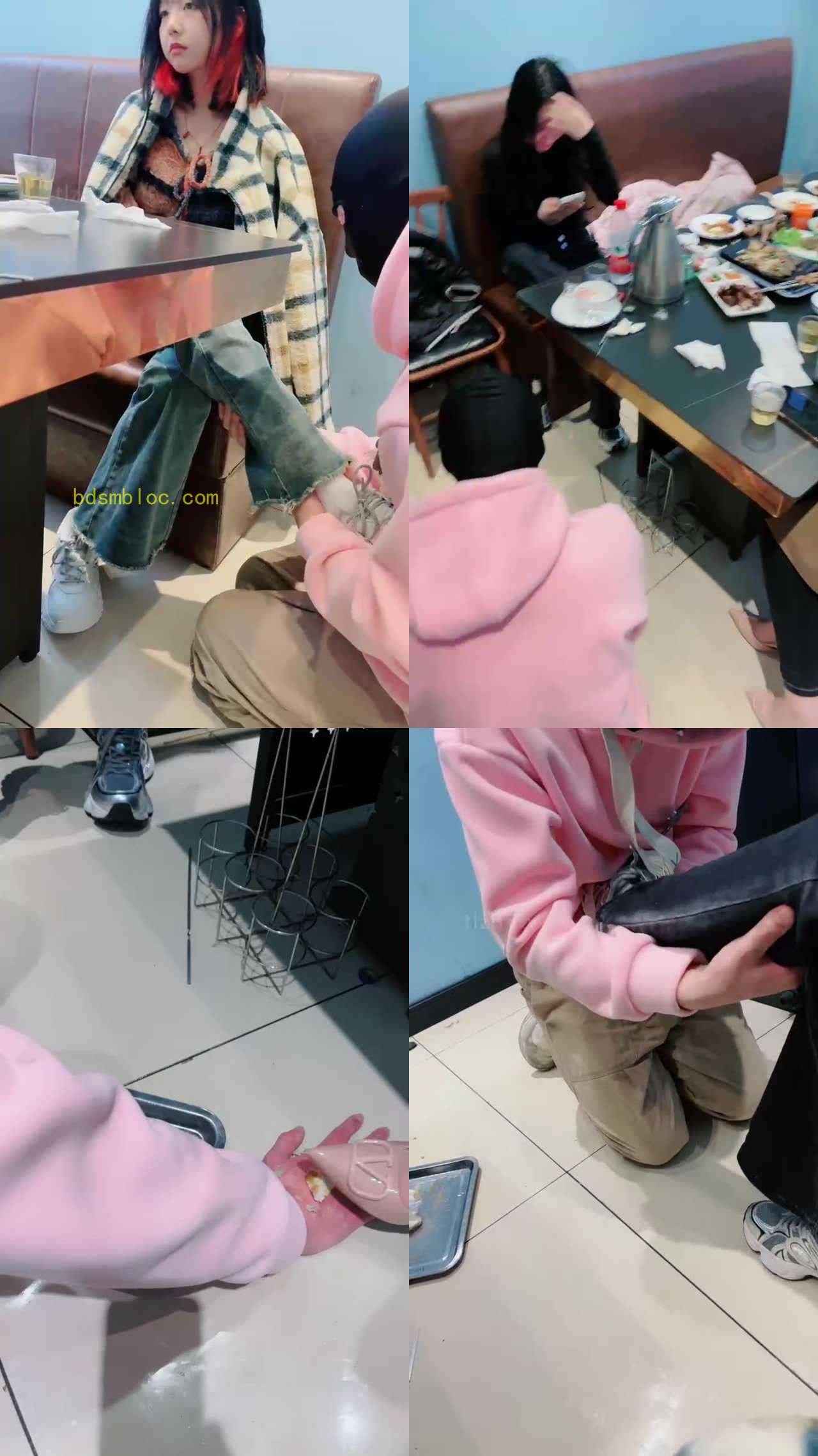 【滢S】饭店公开处刑-鞋底脚踩喂食/垃圾桶套头