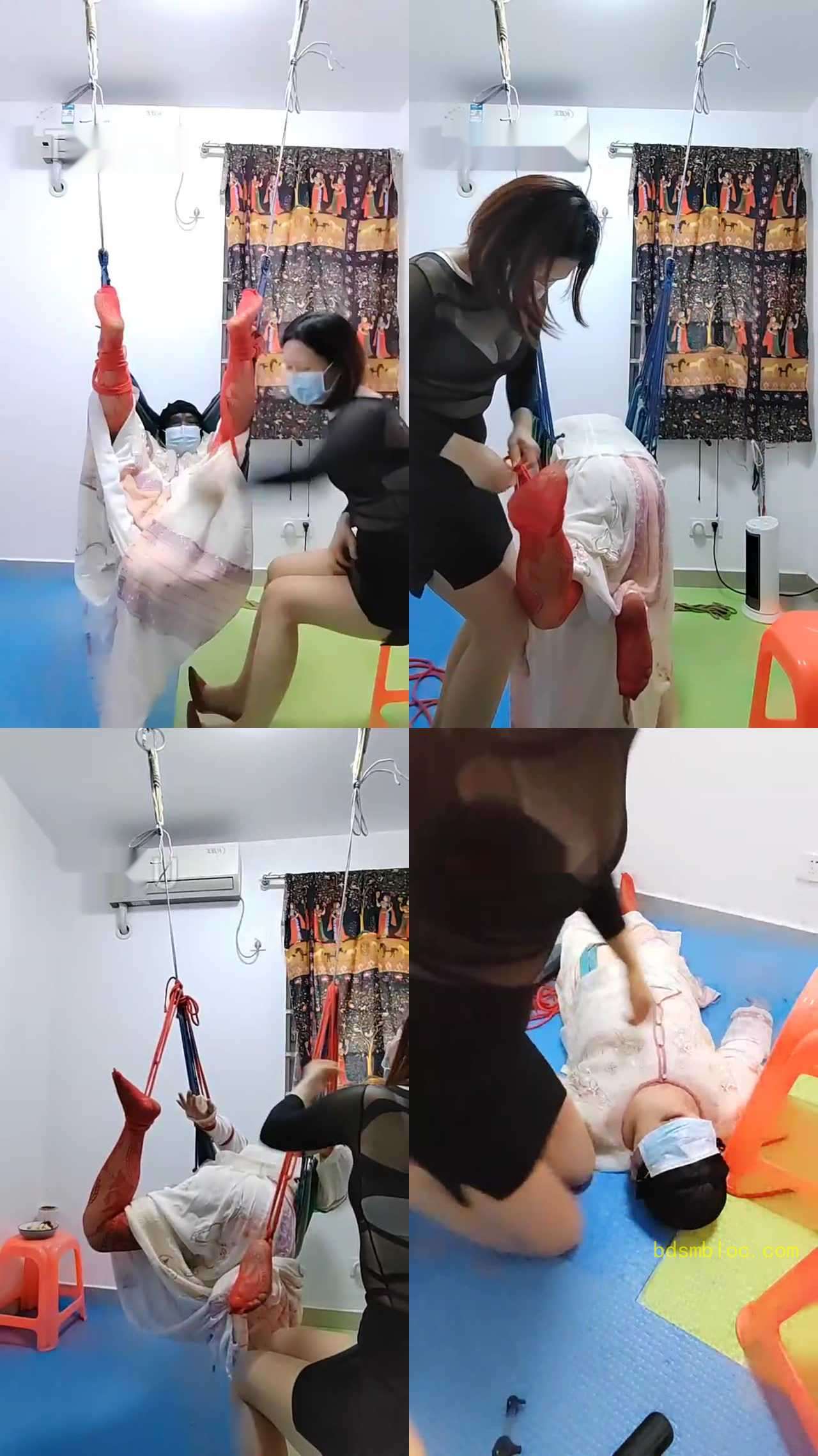 【sarah女王】吊床吊缚-口水喂食转胯