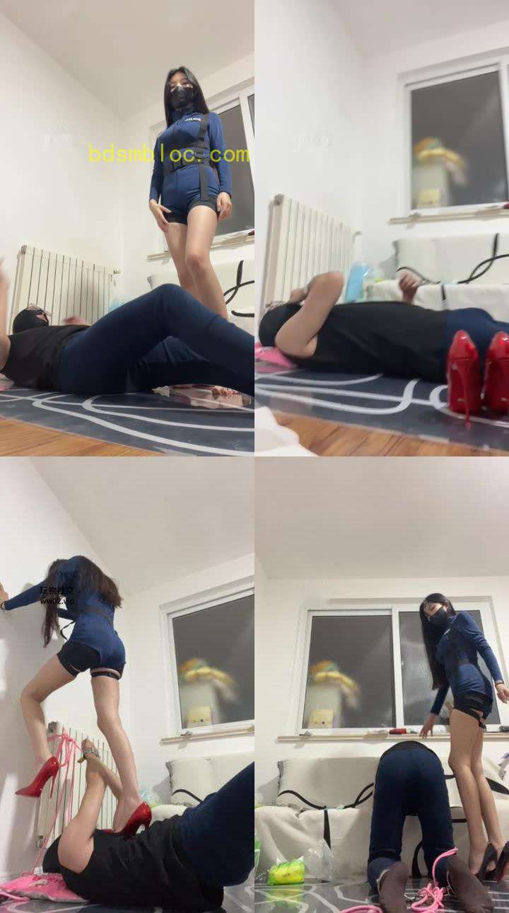 【梓晨大大】铁手铐捆绑-美腿全体重踩踏/藤条鞭打