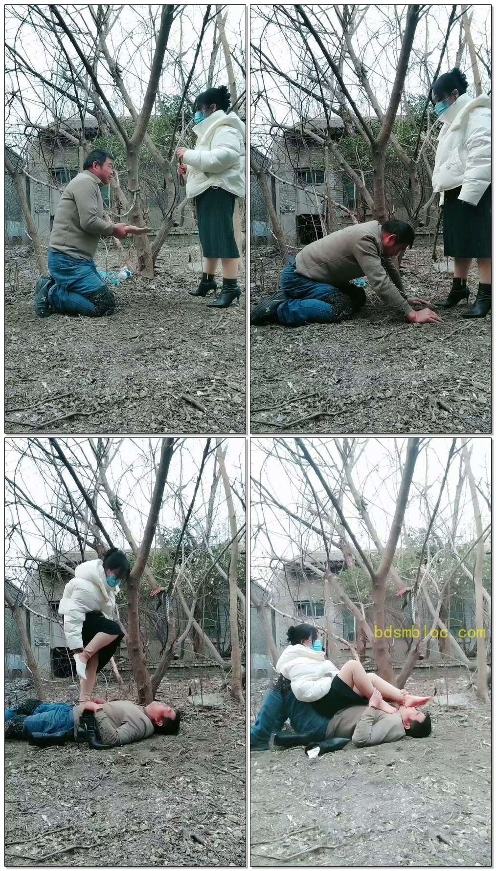 【沐颜s】户外各种玩法虐老狗连连求饶