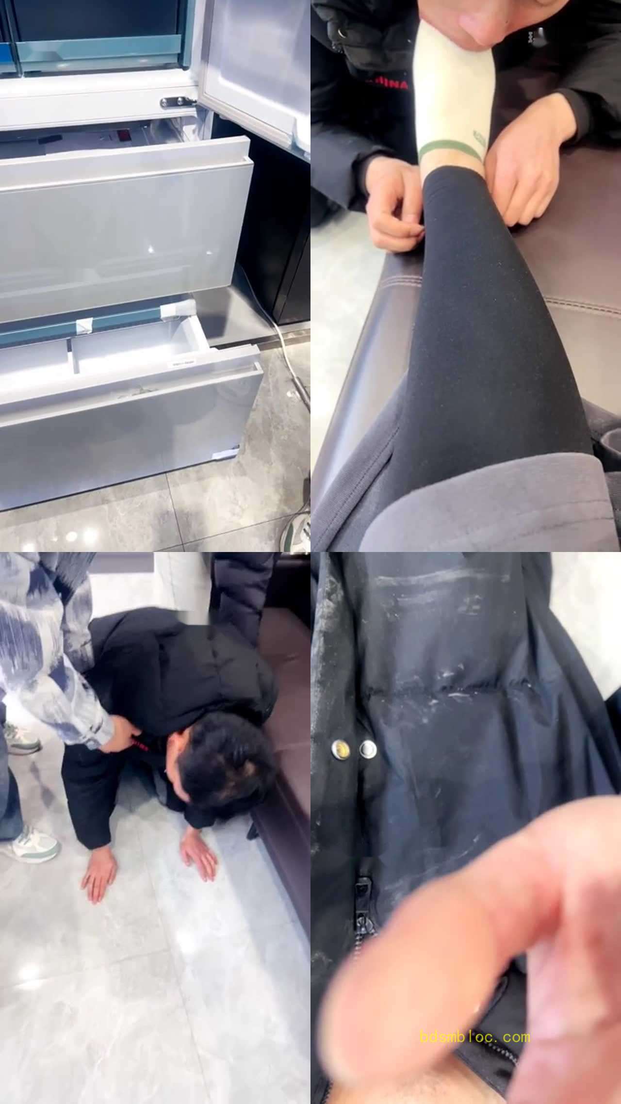 【贝拉】家具店公开玩狗 除臭舔脚圣水喂食