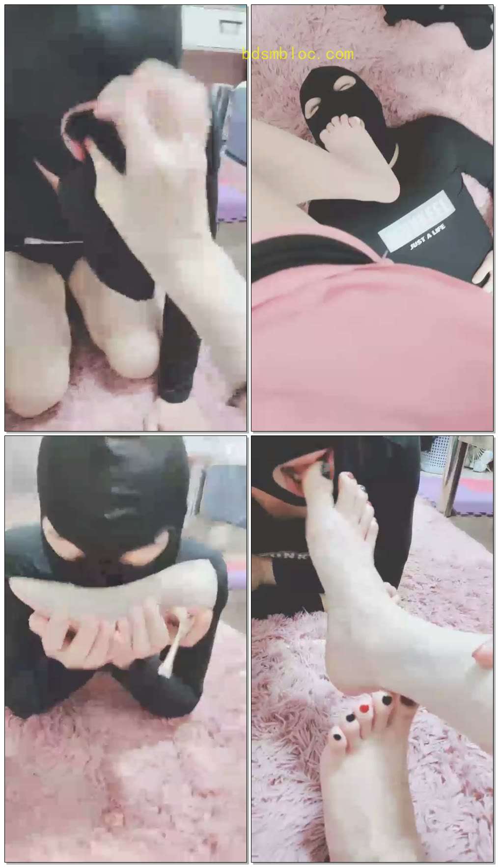 【灵竹】强制脚下狗闻鞋,喂吃丝袜