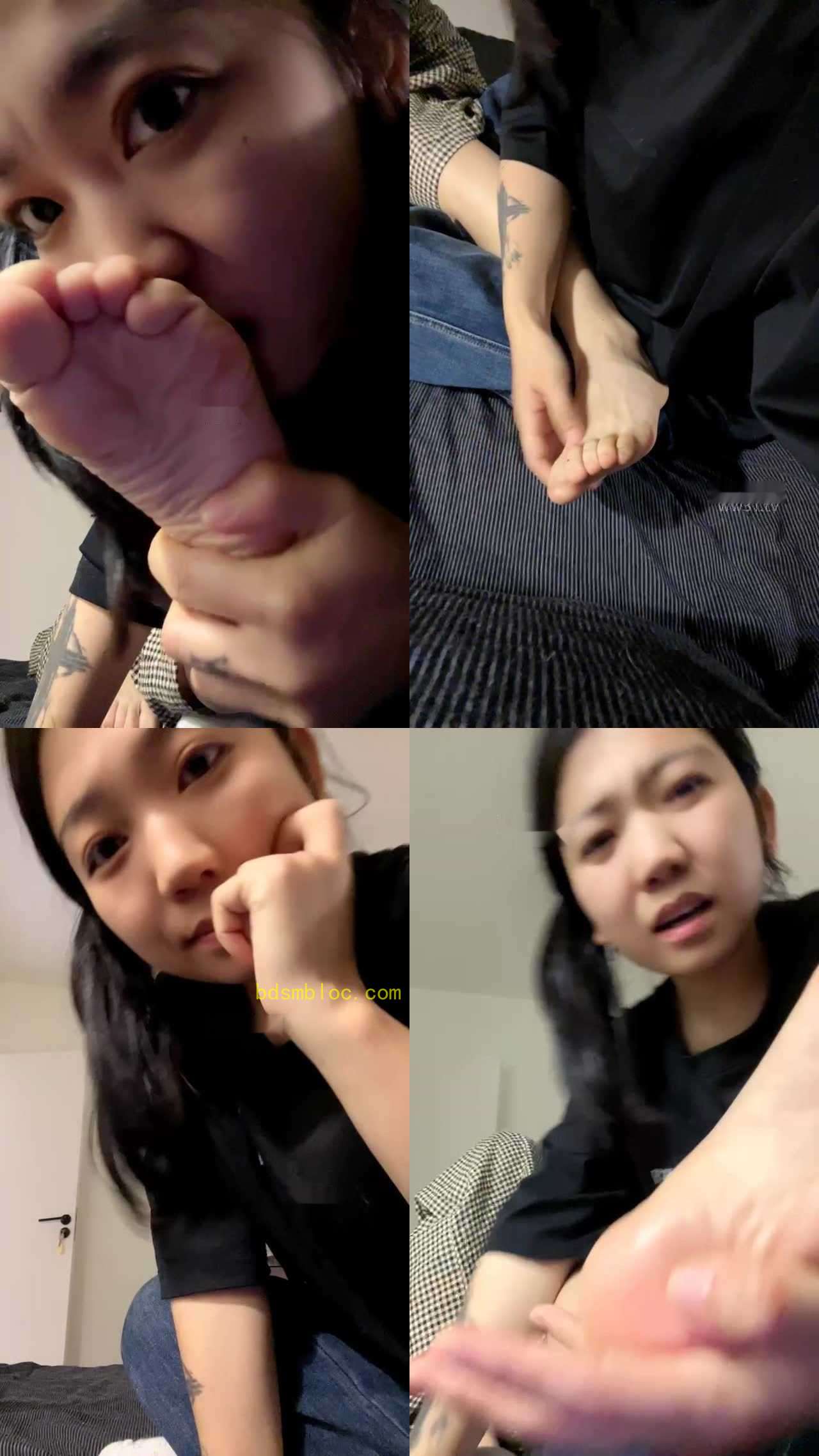 【脚奴】疯狂调教前女友的脚！！舔
