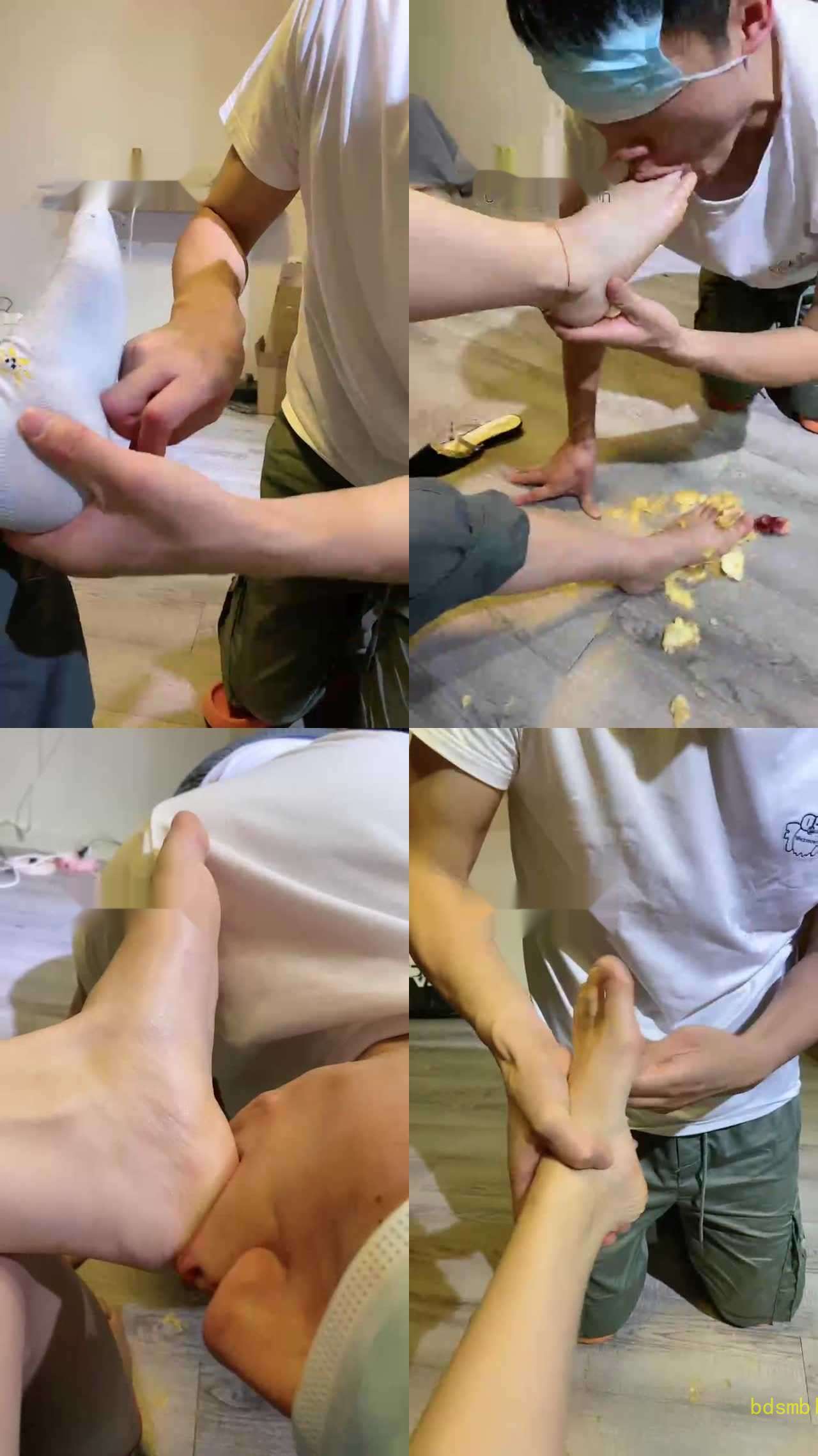 【骨精精】清理脏鞋底/脚喂食