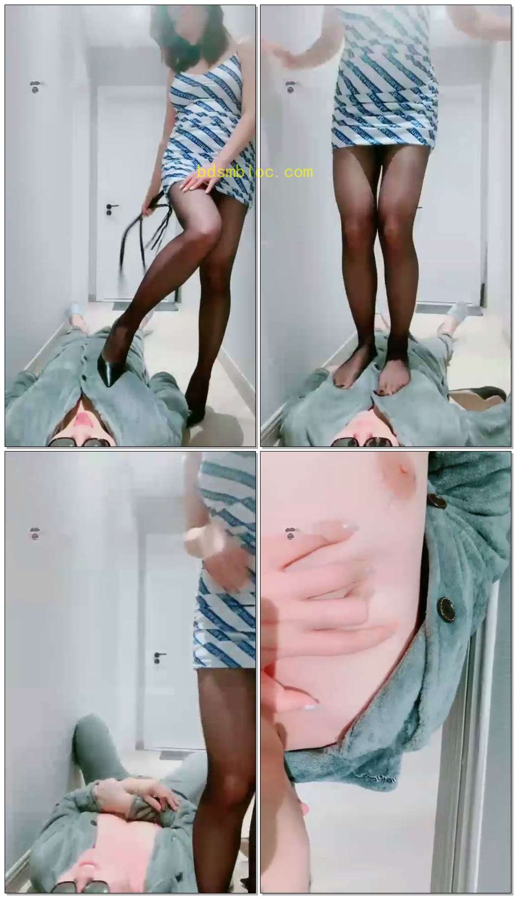 【久玄S】极速踩踏，蹦蹦床，调教男邻居，他老婆刚出门，真下贱！