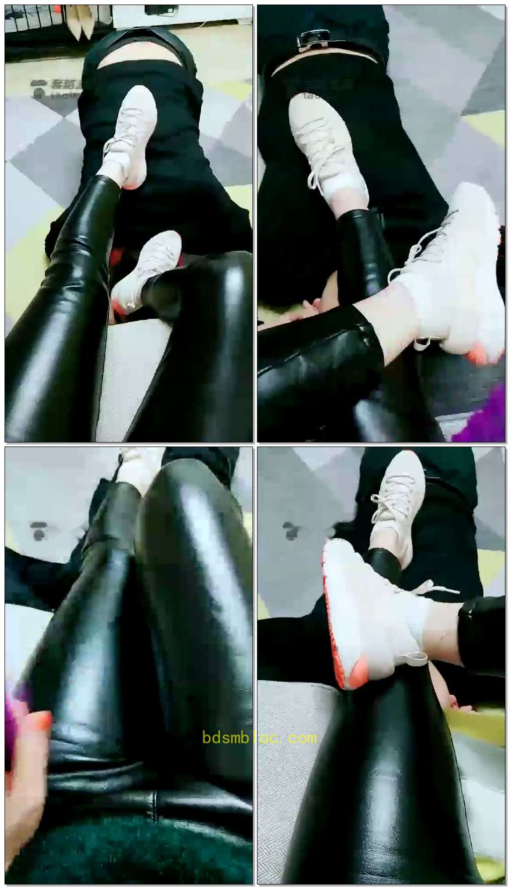 【王妃】小白鞋玩脚下狗