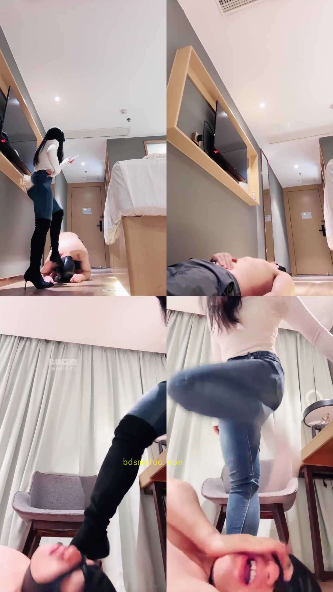 【妮蔻Royal】高跟长靴暴力踹头踩手踢裆重度踩踏臭白袜猛吸除臭白袜裸足脚深喉无限