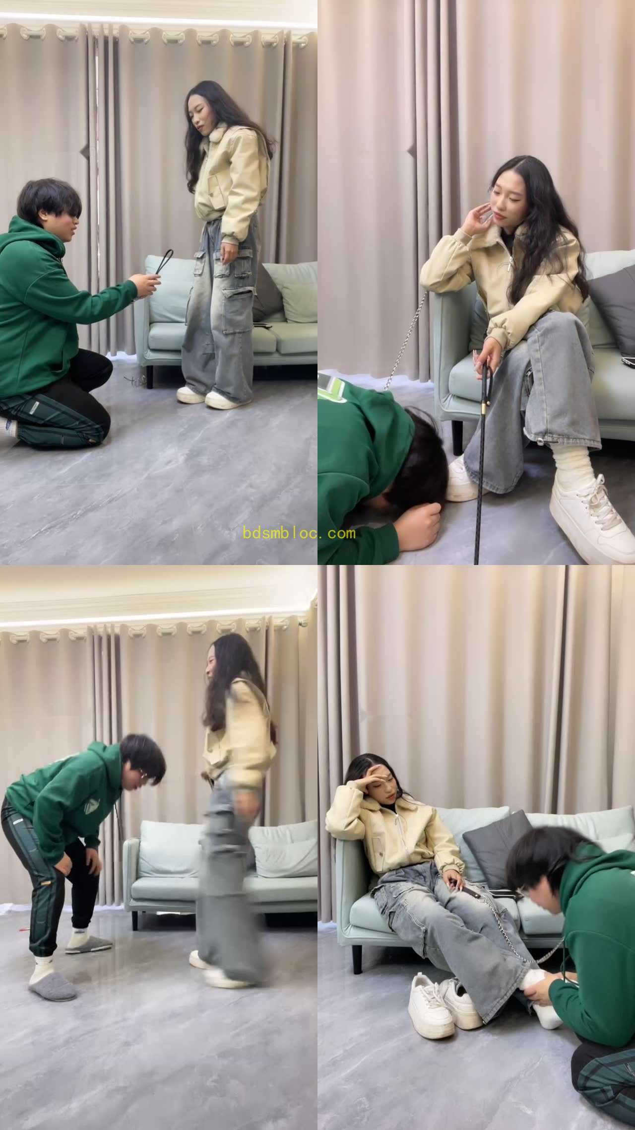 【素人挖掘机】素人艺校生-骑狗/小白鞋踩/鞭打/舔脏鞋棉袜/提档