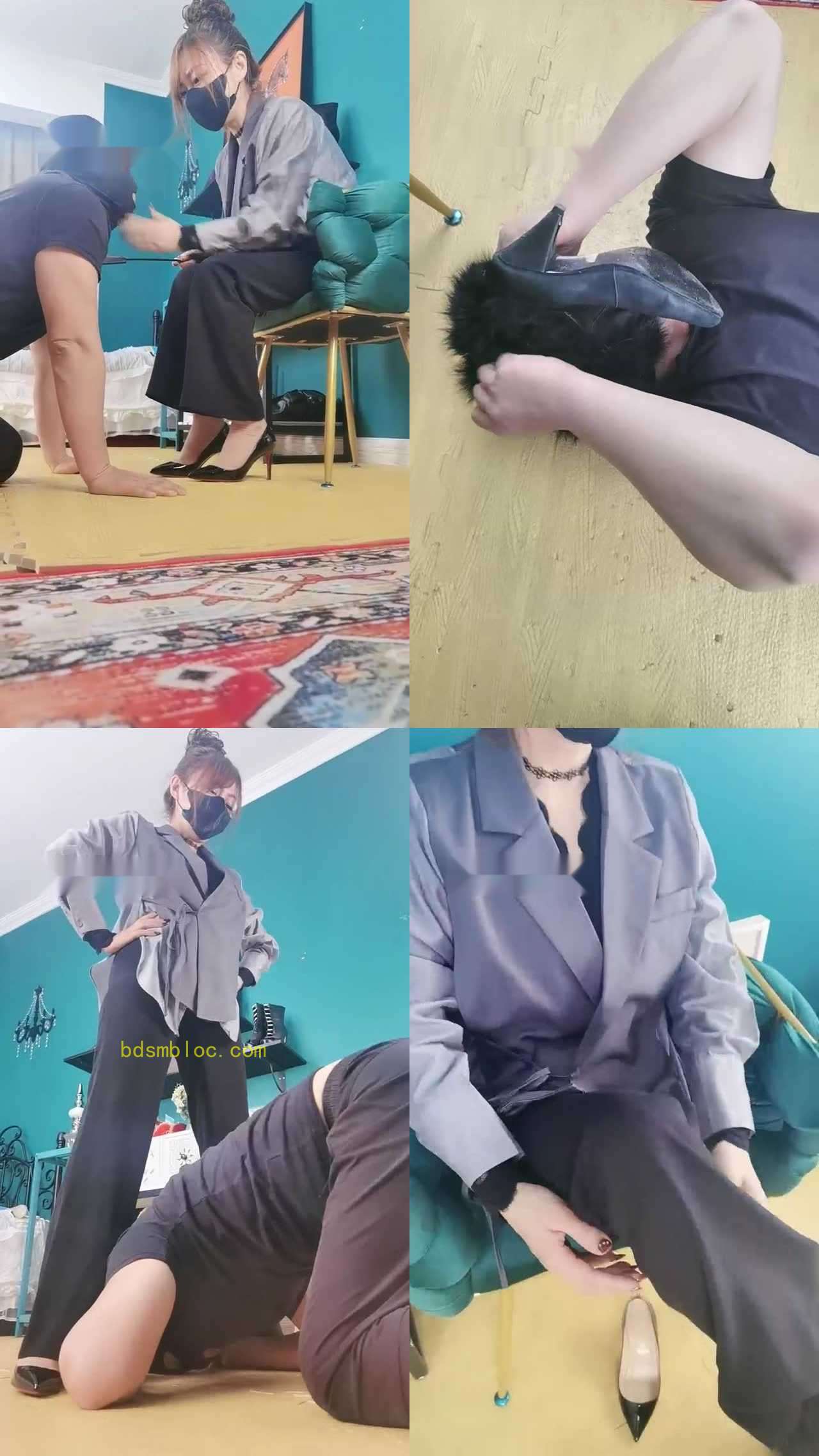 【魔鬼天使】高跟碾压狗爪/强制闻鞋/磕头求饶/骑马爬