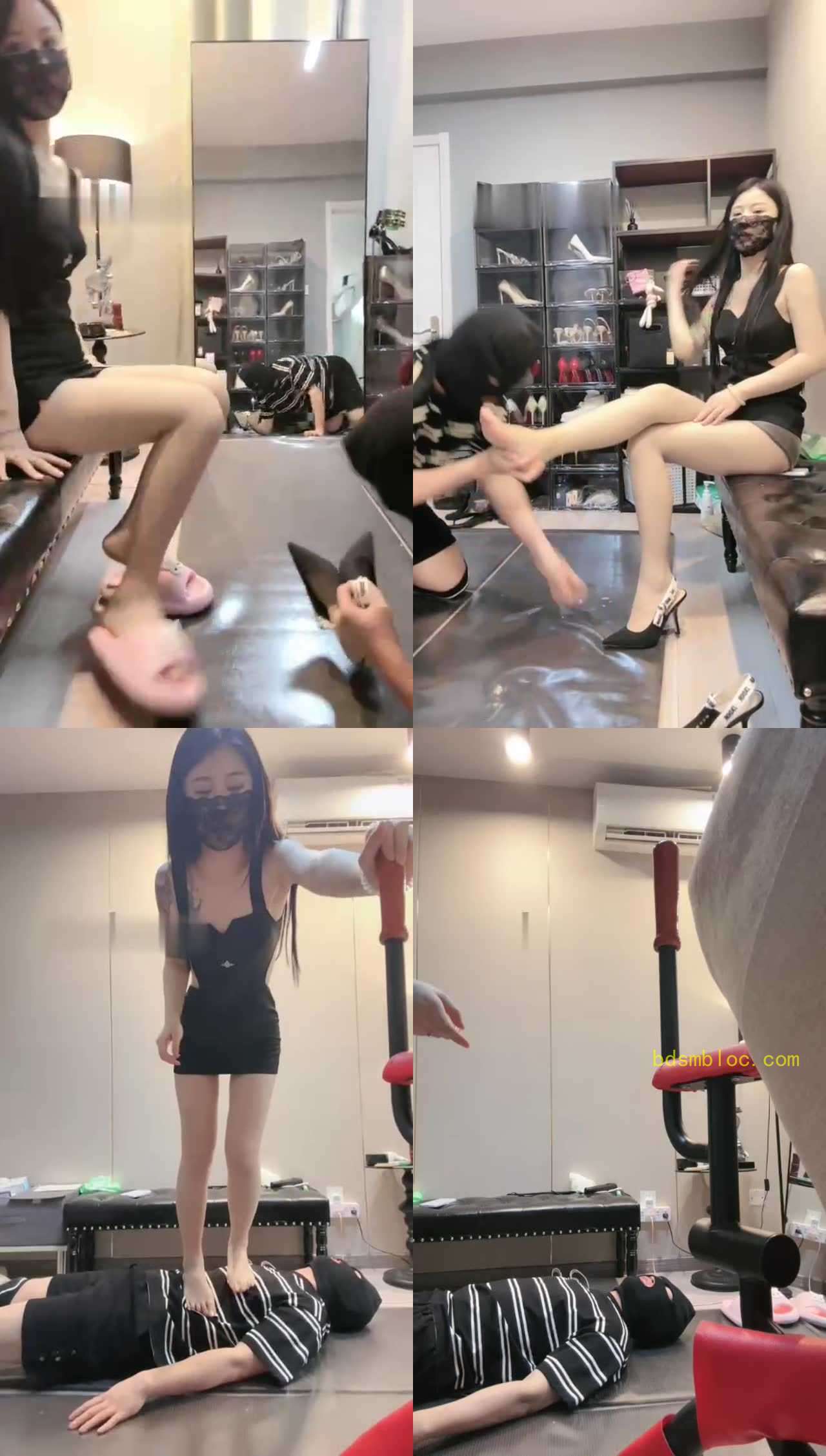 【伊楠】车模S裸足踩脚垫/舔高跟