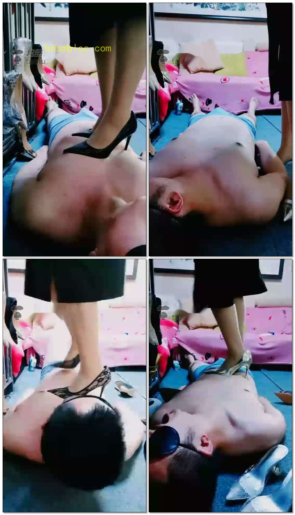 【林夕女王】专场各种高跟全体重踩踏,捻狗脸,跳踩