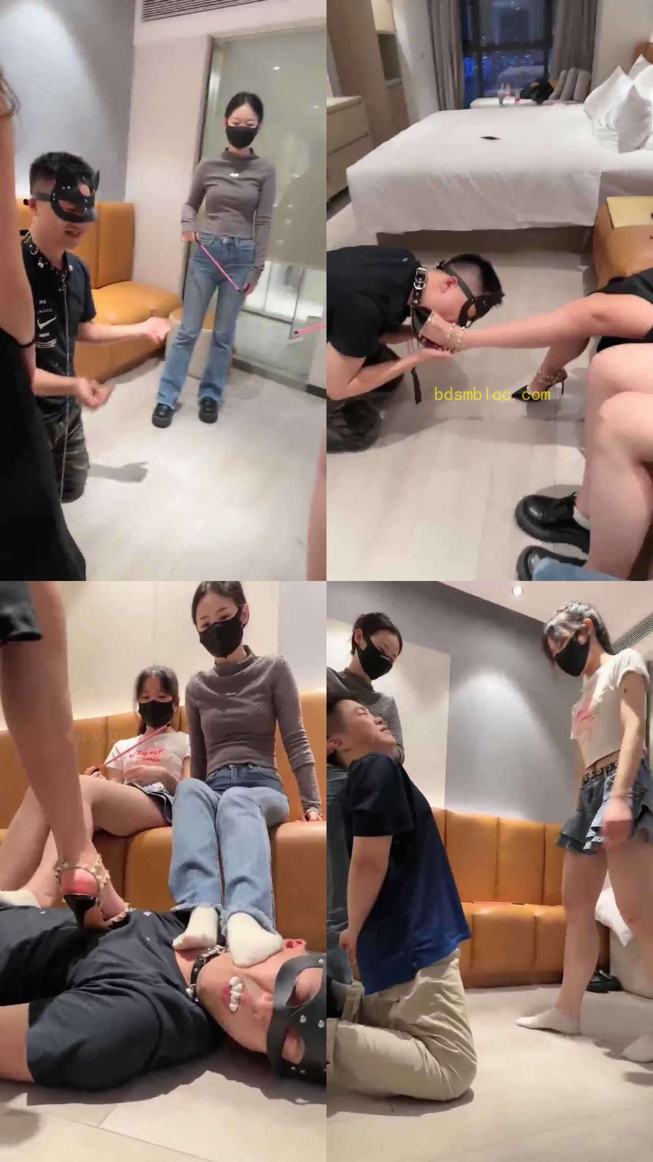 【尤物姐姐】3个素人女主玩一个贱货