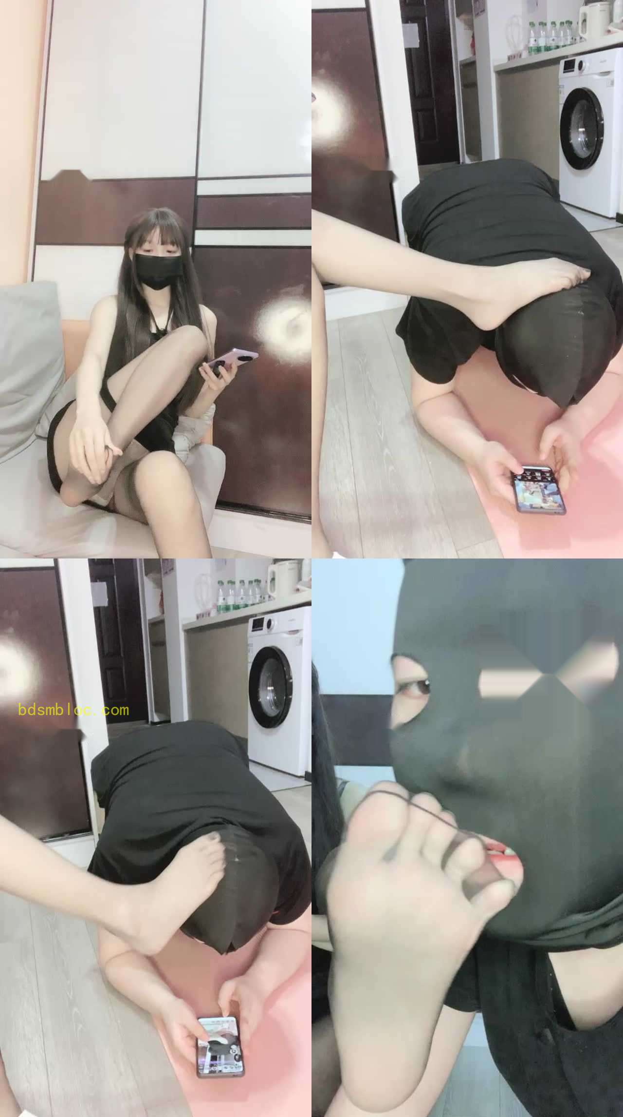 【鹿可】丝袜美腿诱惑虐脚奴