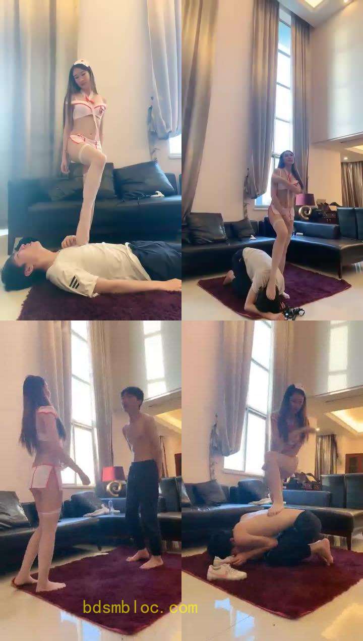 【微希】变态邻居偷内内被抓 超性感护士装