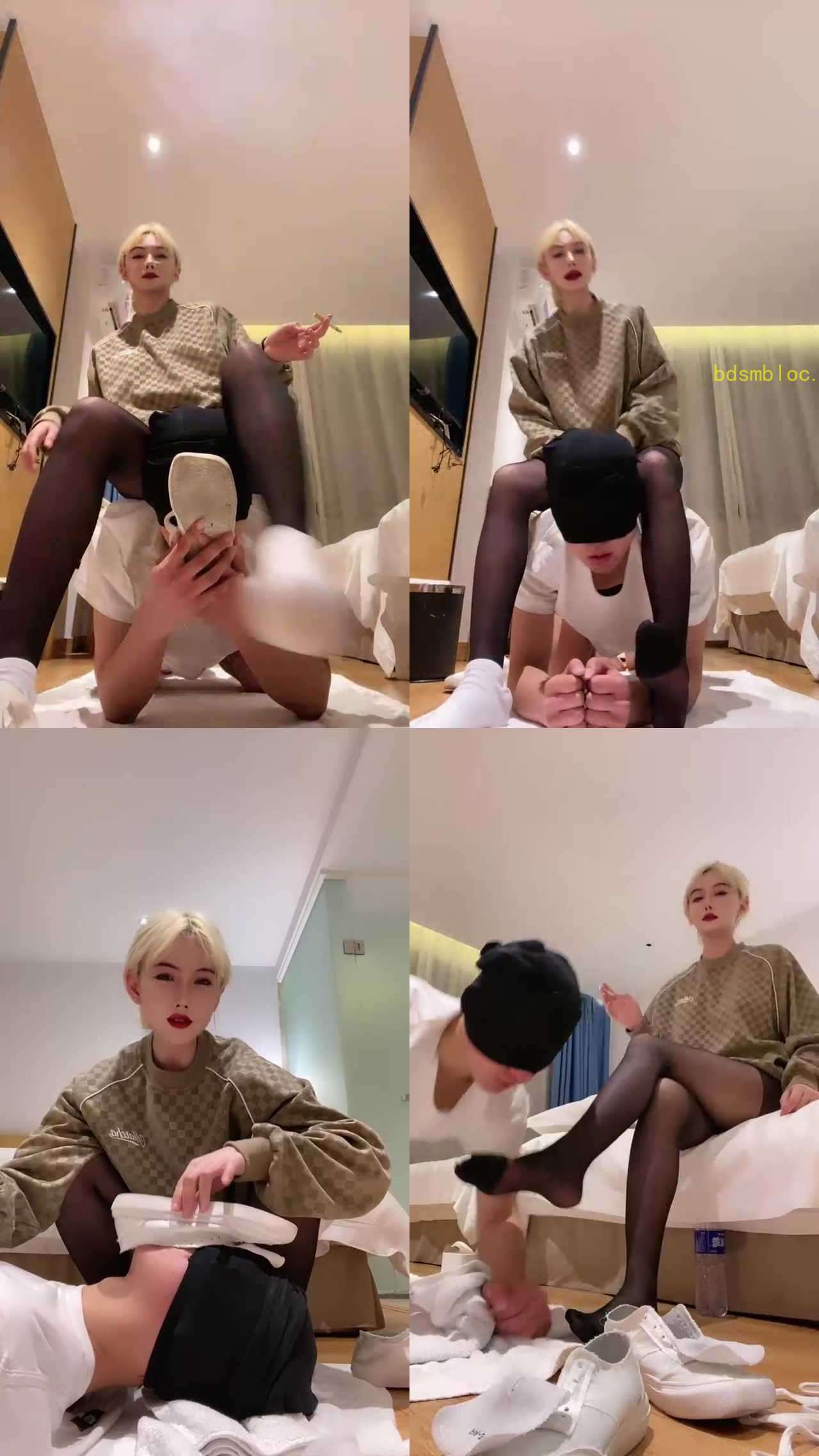【千条姐】精神小妹原味白袜+小白鞋+黑丝气味羞辱【完整版】