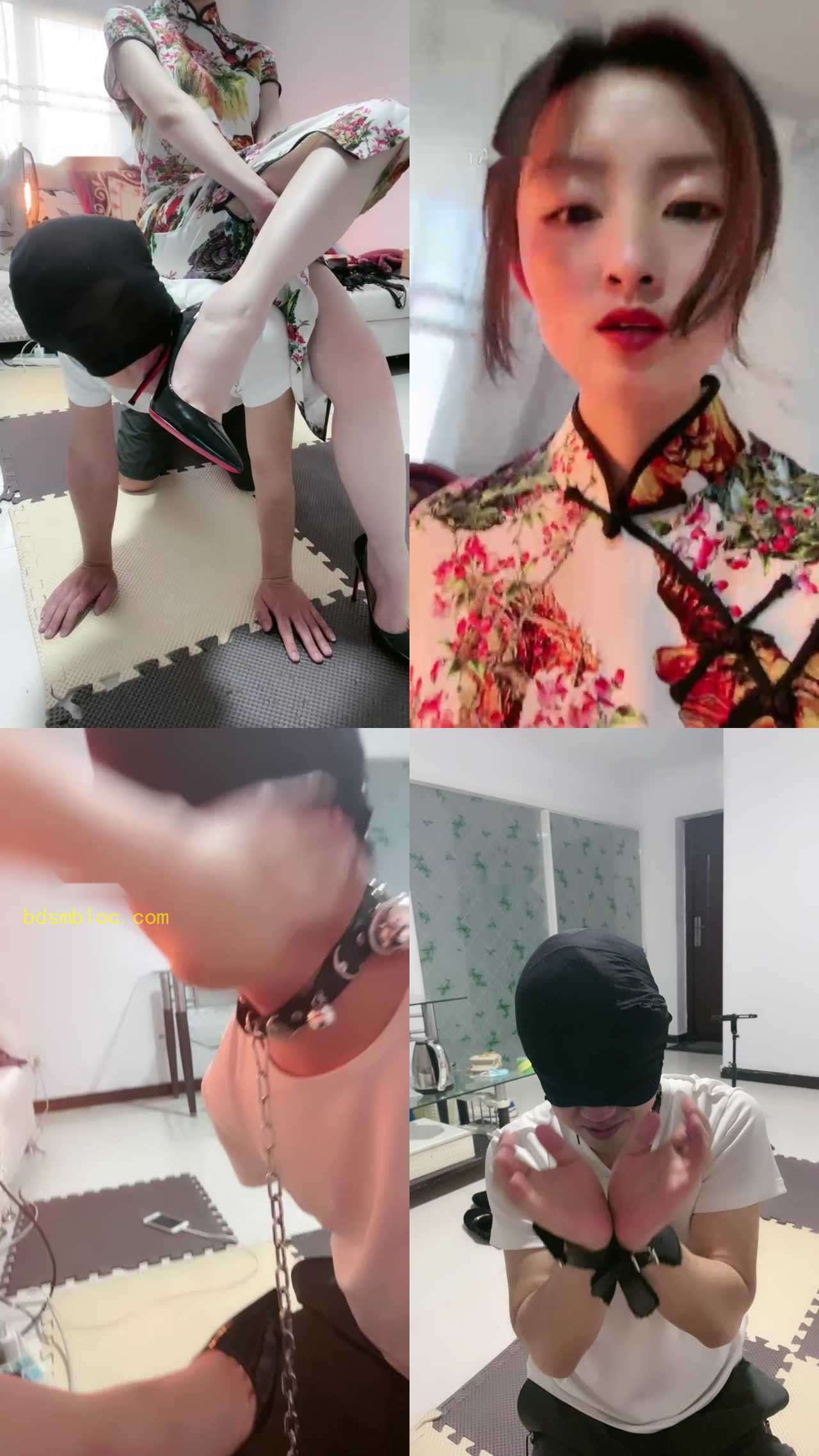 【鸾月小主】旗袍装训奴/高跟深喉/电 击
